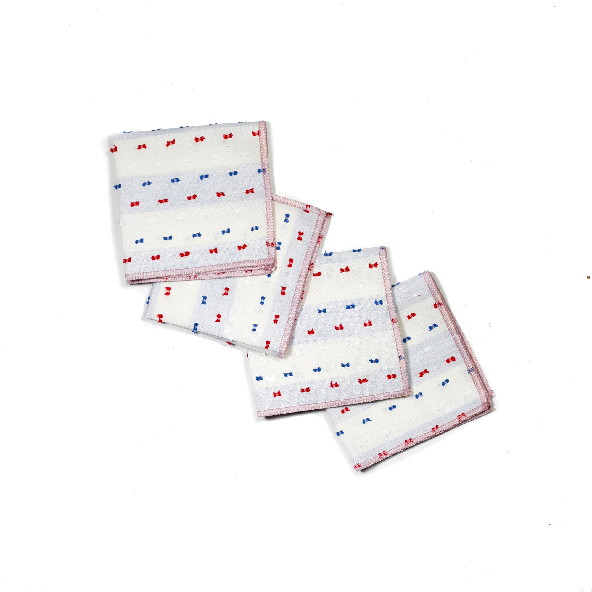Bows Adorable Primary Color Cocktail Napkins, Set of 4