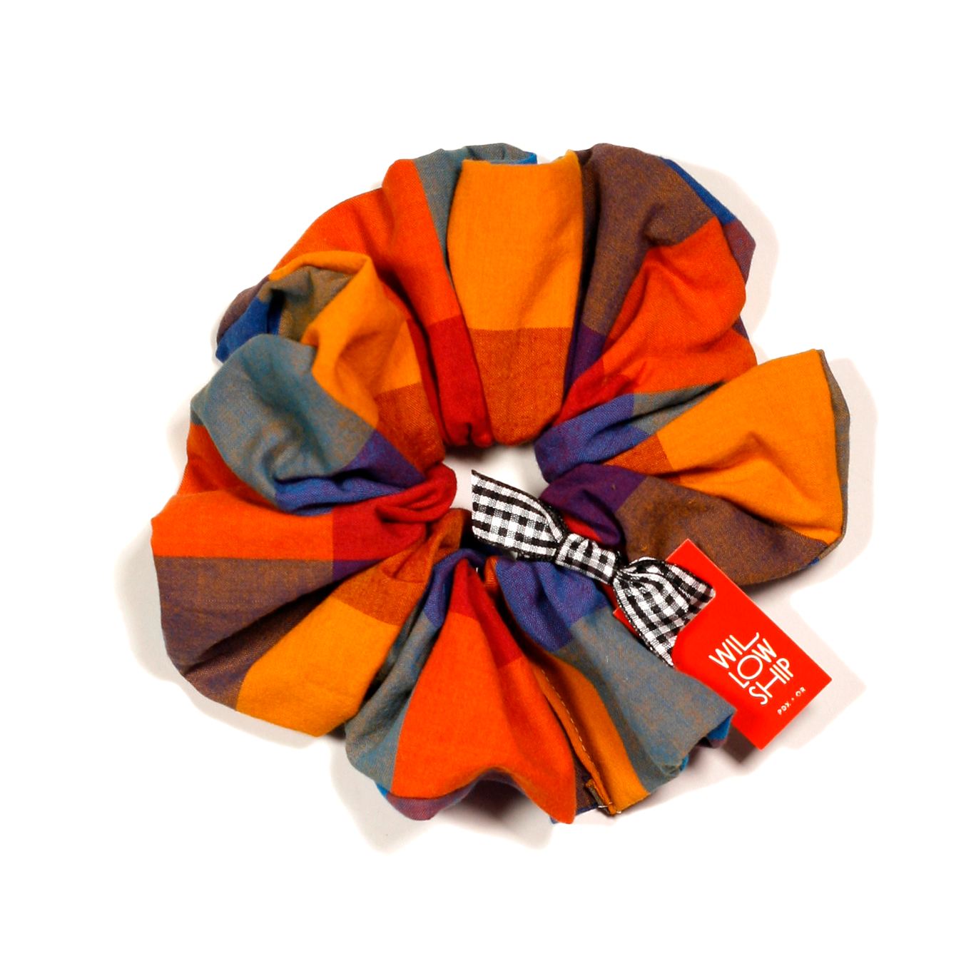 Zero-Waste Scrunchie: Berry Patch Buffalo Check Hair Accessory