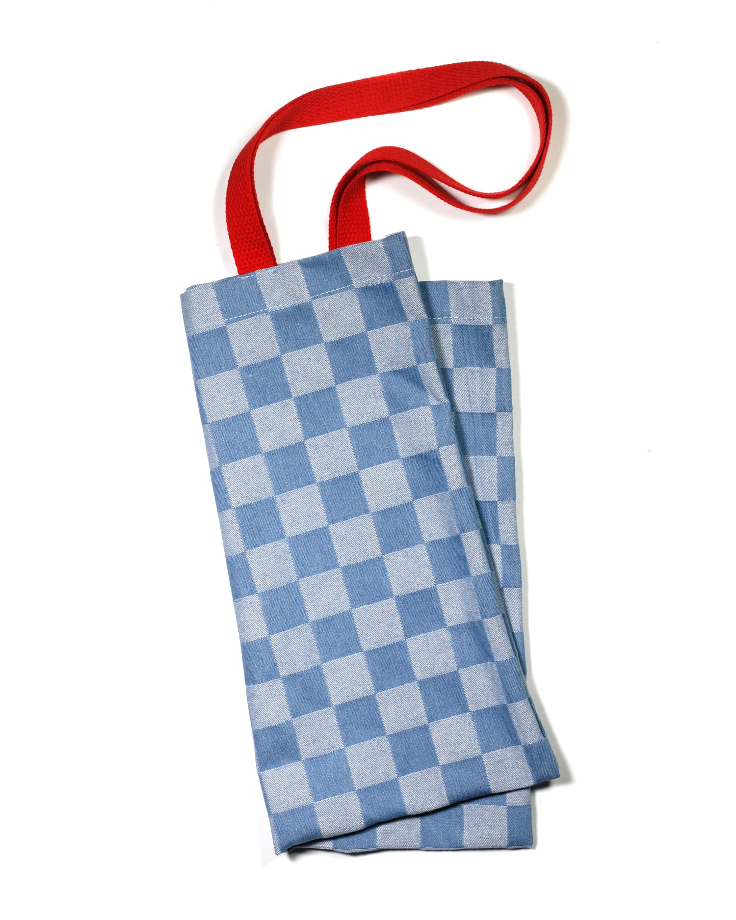 Tote Bag: Check You Later Blue Denim Checkerboard Bag
