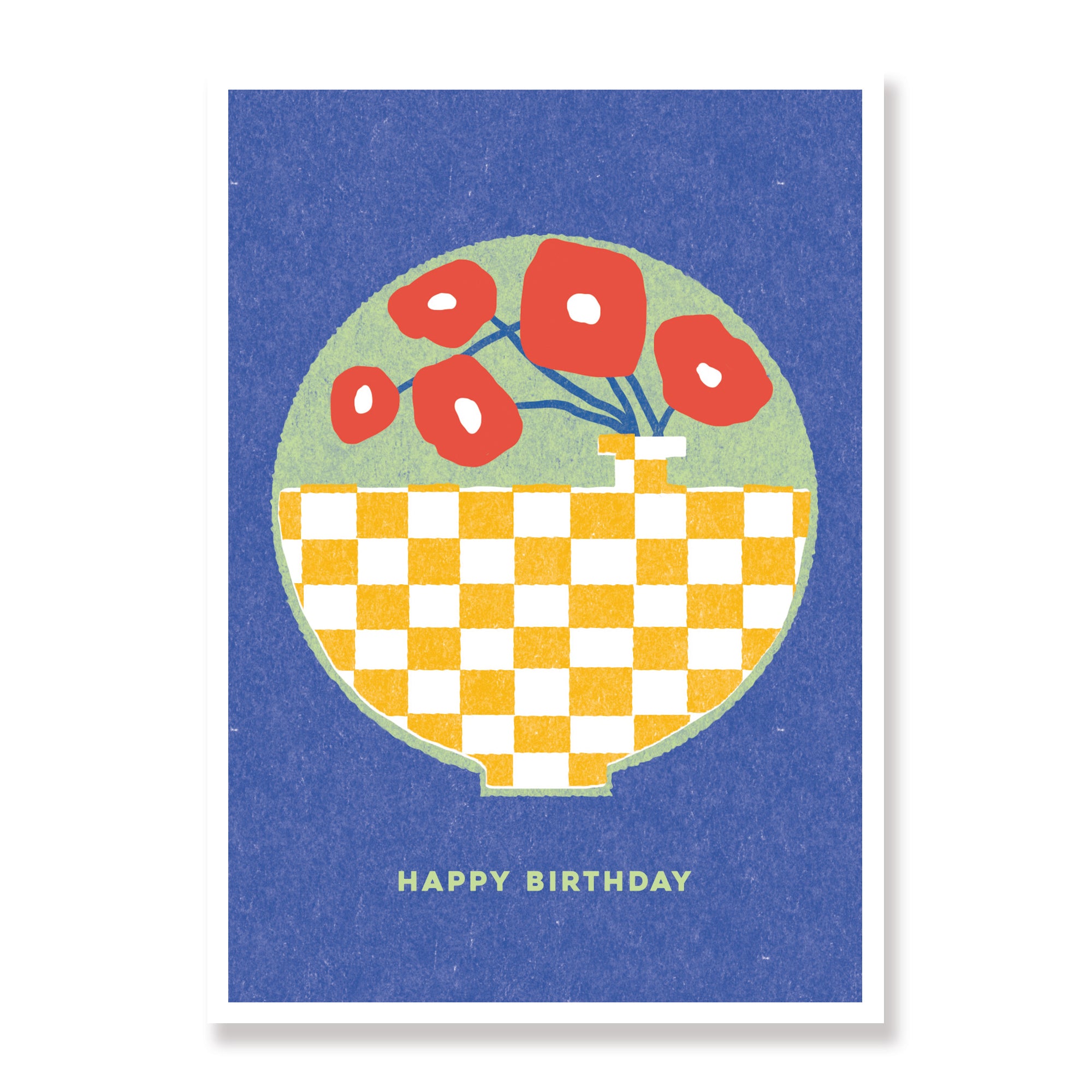 Round Vase - Modern Floral Birthday Card