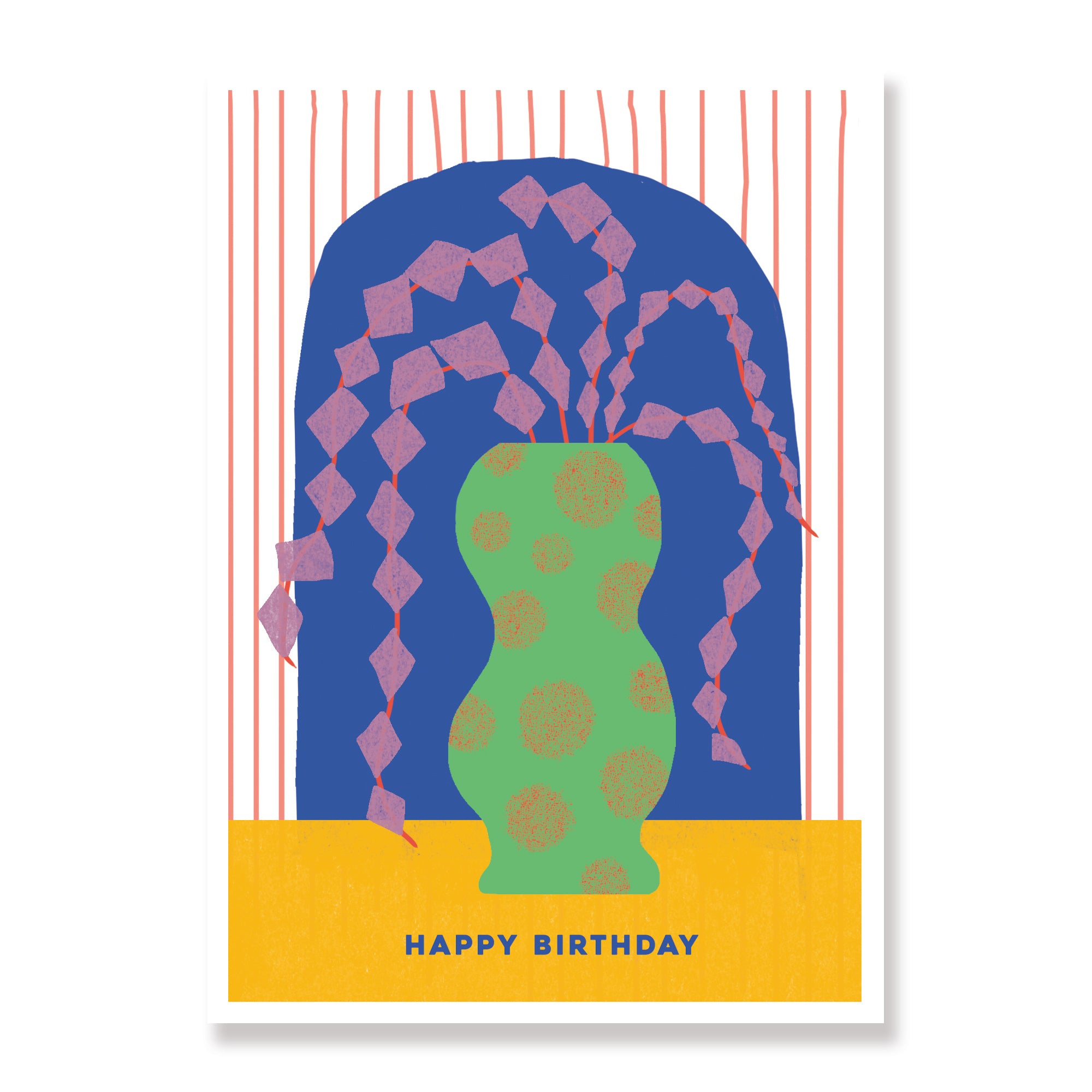 Diamond Leaf - Modern Floral Birthday Card