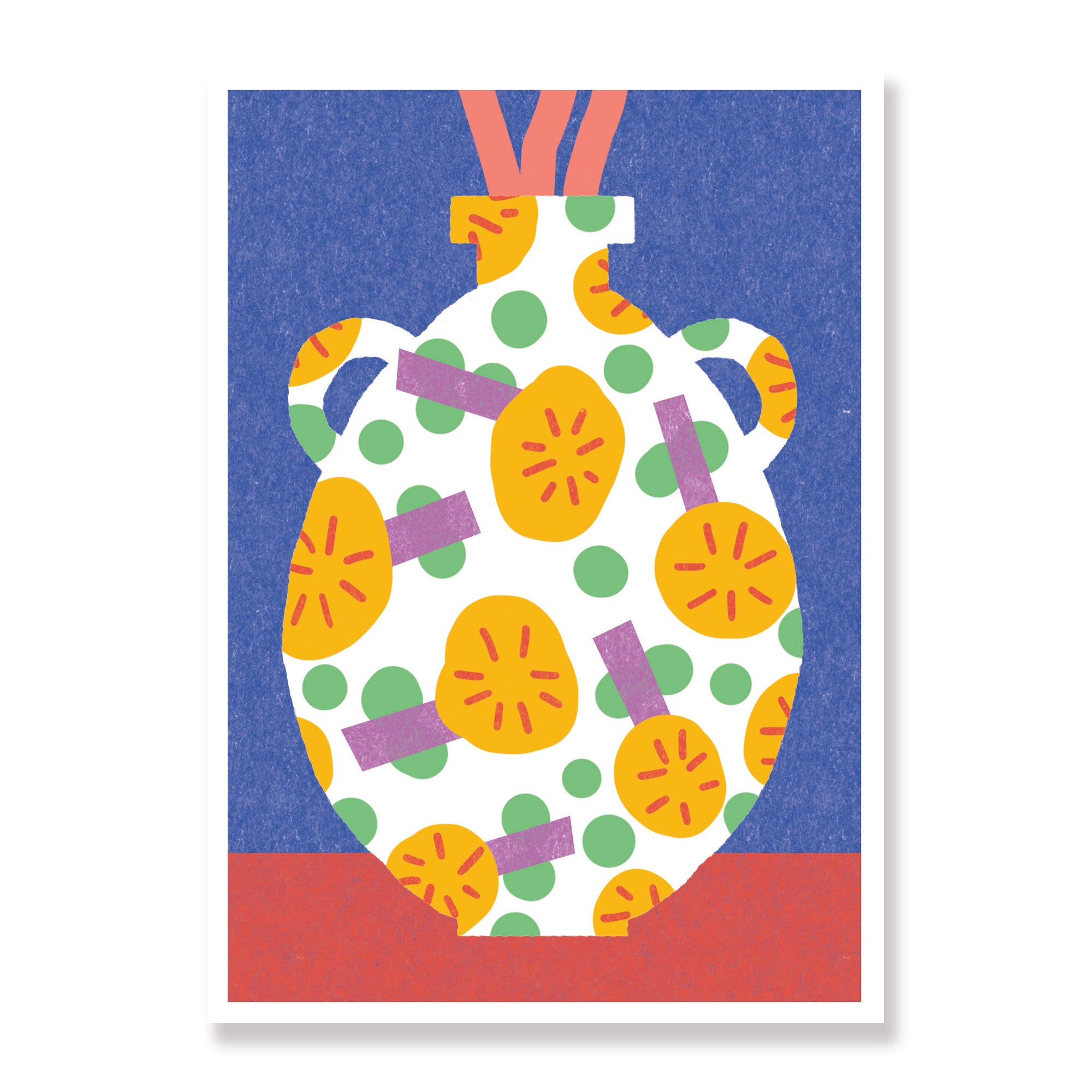 The Handled Vase - Modern Floral Greeting Card
