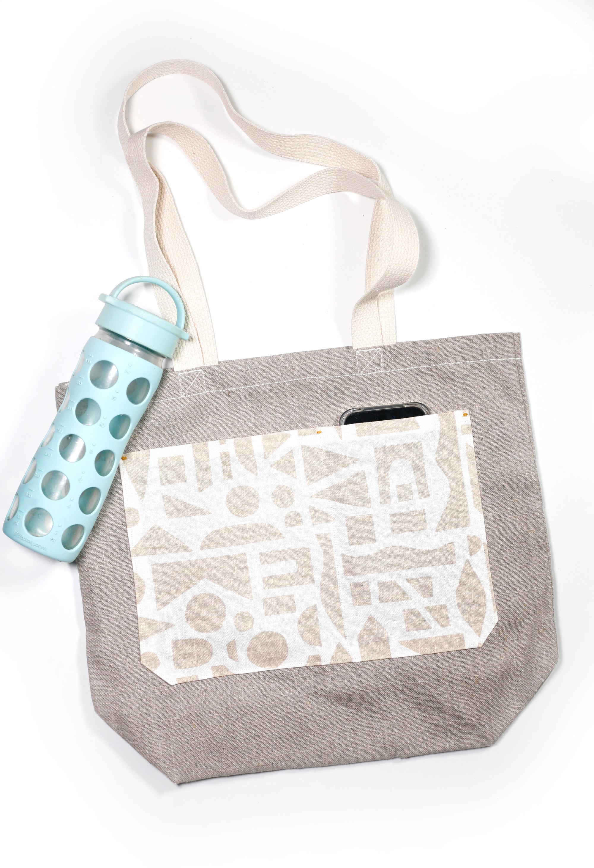 100% Linen Summer Tote Bag