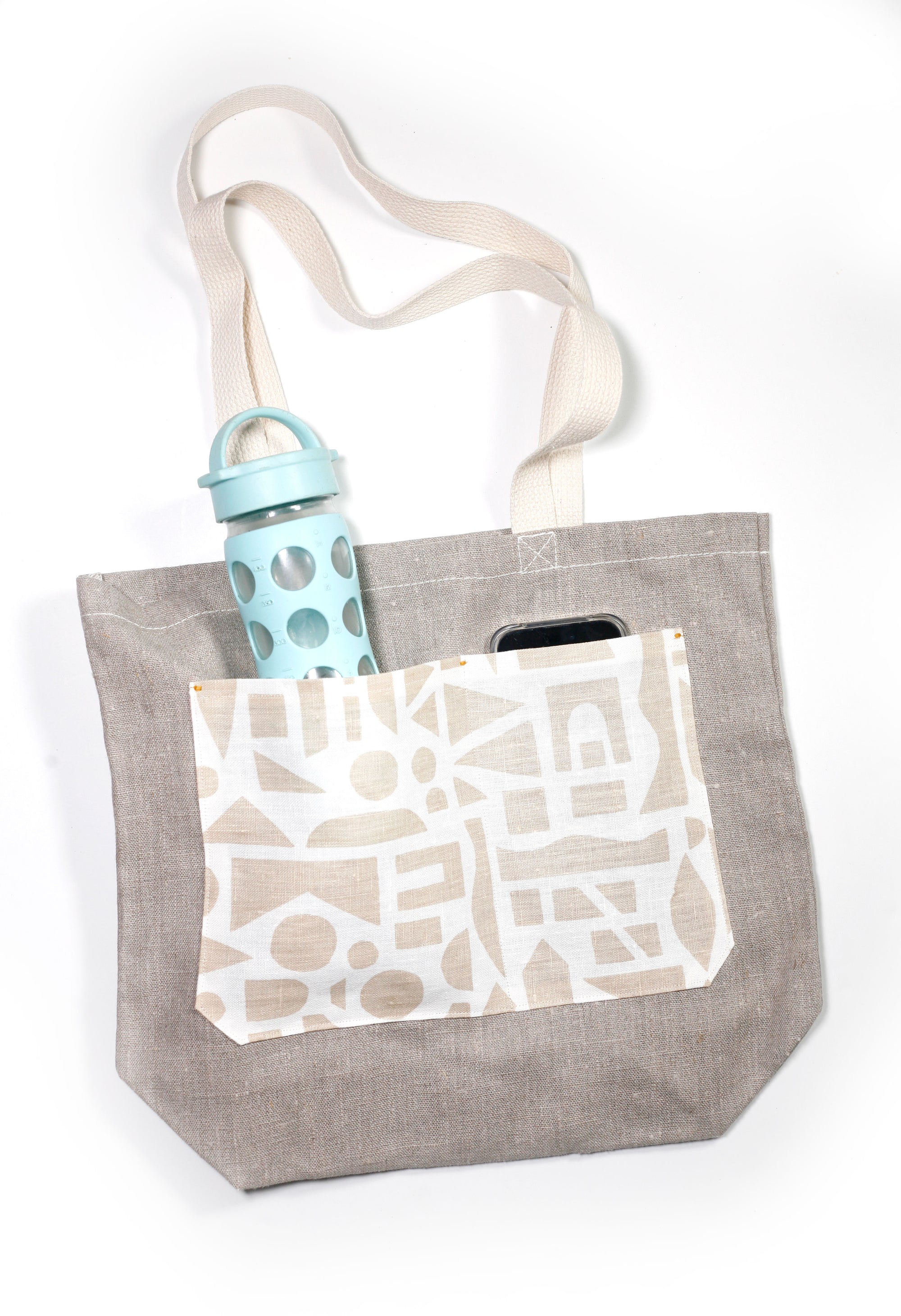 100% Linen Summer Tote Bag