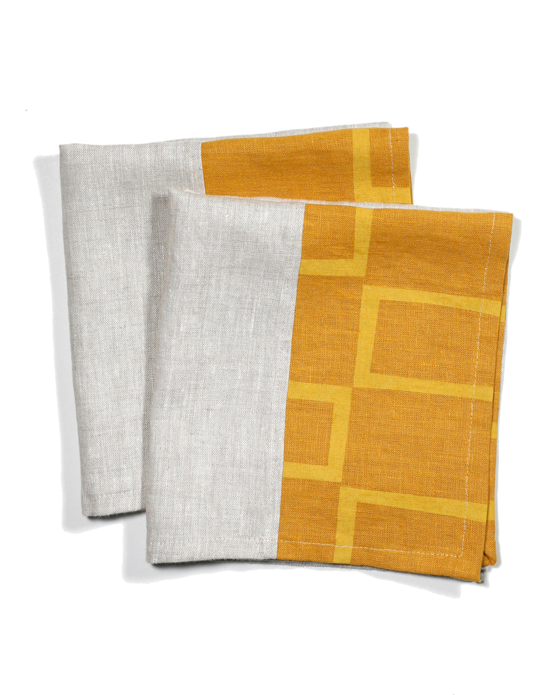 Color-blocked Linen Dinner Napkins: Sunshine