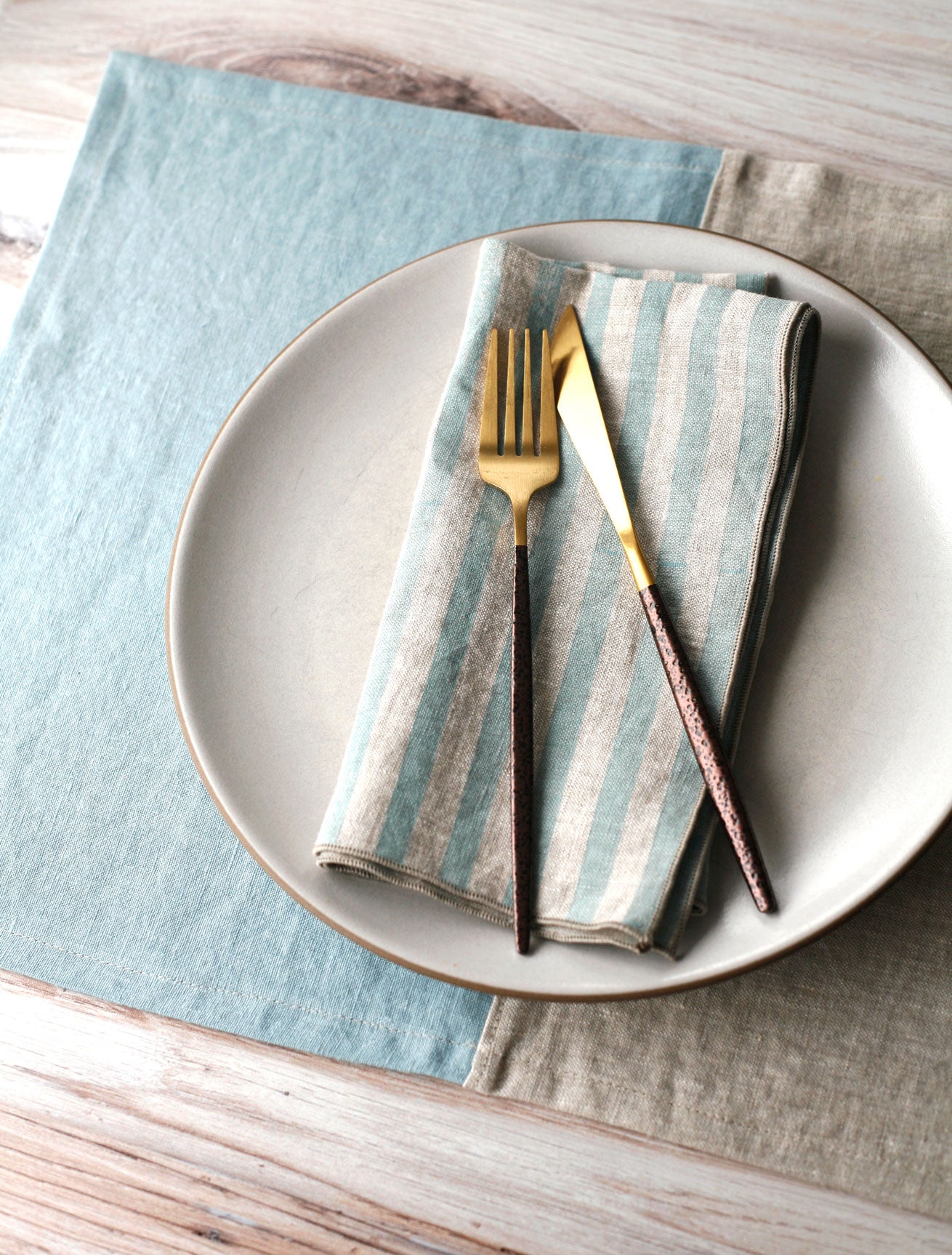 The Fall Table | Parti-colored Placemats in Frost - Set of 2