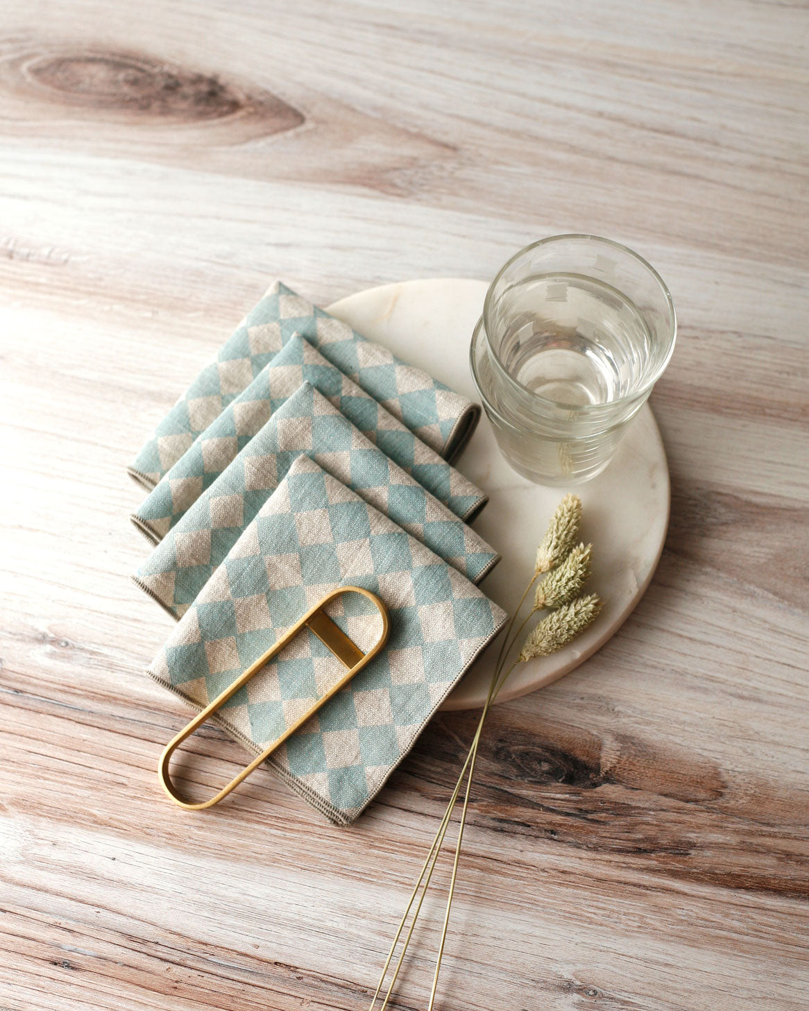 The Fall Table | Diamond Cocktail Napkins in Frost - Set of 4