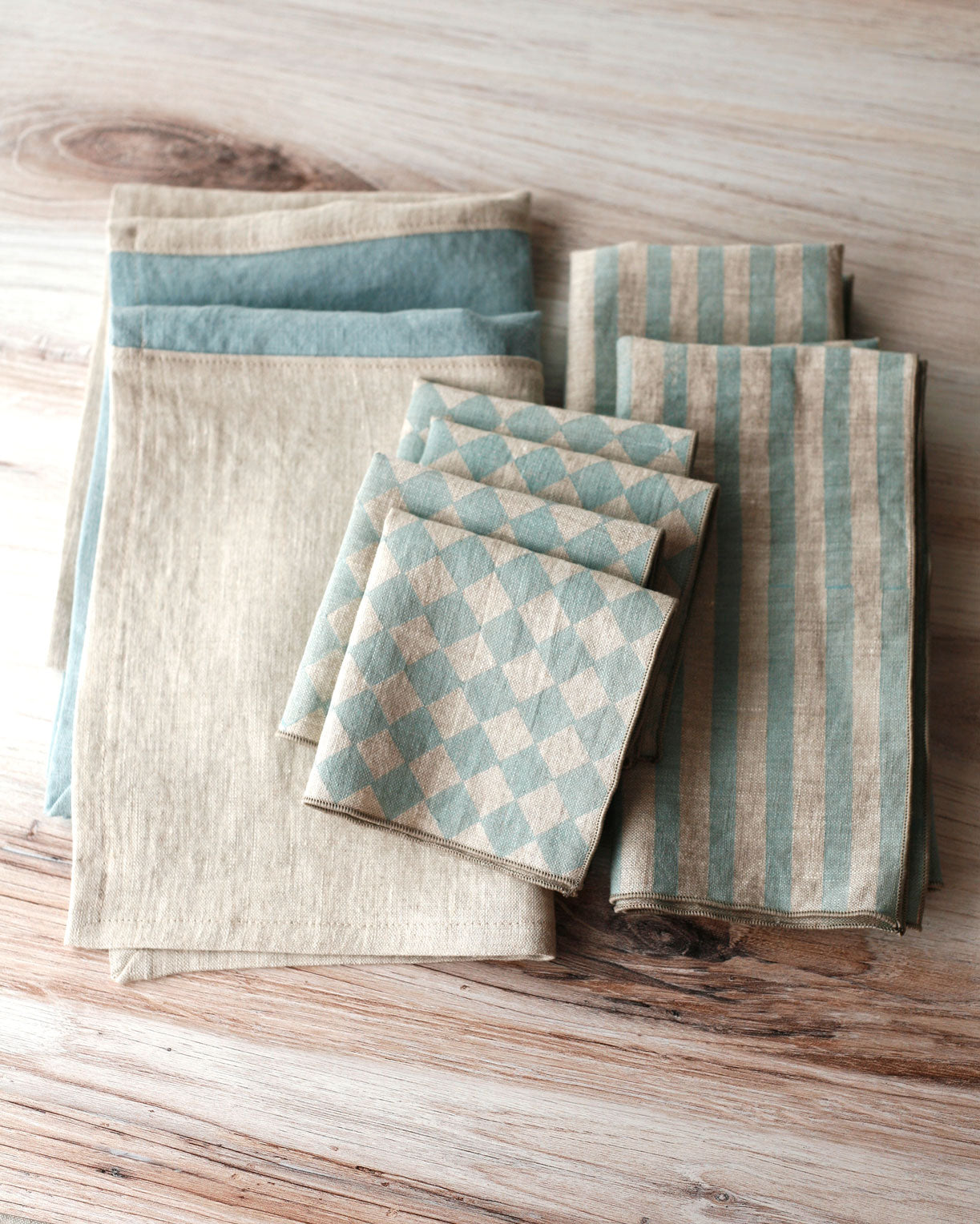 The Fall Table | Striped DInner Napkins in Frost - Set of 2