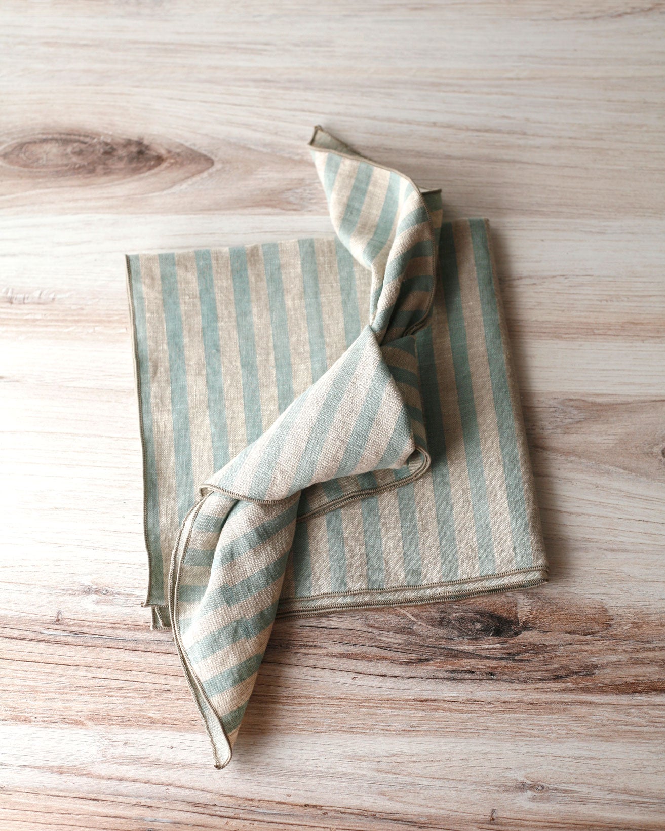 The Fall Table | Striped DInner Napkins in Frost - Set of 2