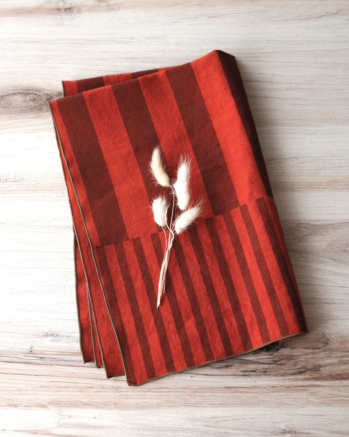 The Holiday Table | Striped Tea Towel in Ruby