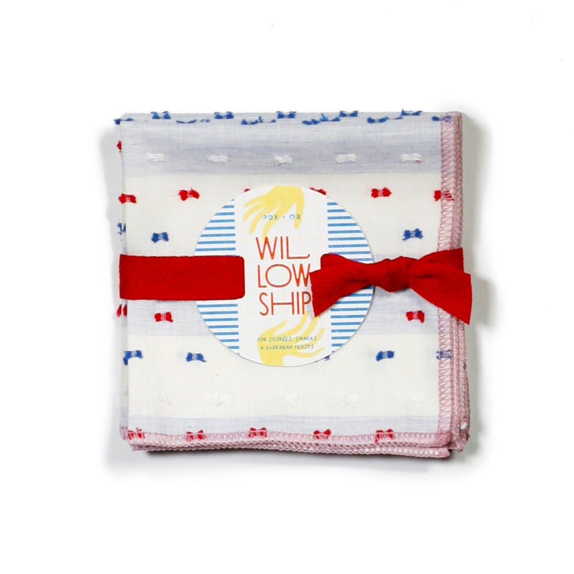 Bows Adorable Primary Color Cocktail Napkins, Set of 4