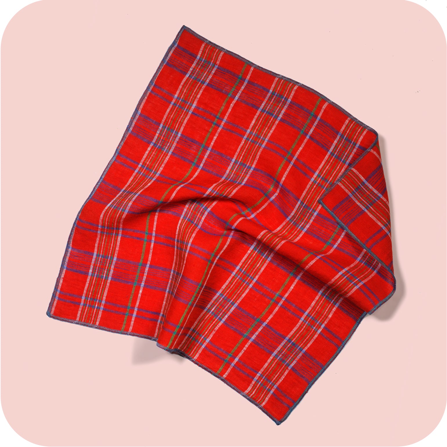 The Very Merry Table - 100% Linen Plaid Dinner Napkins, Set of 2