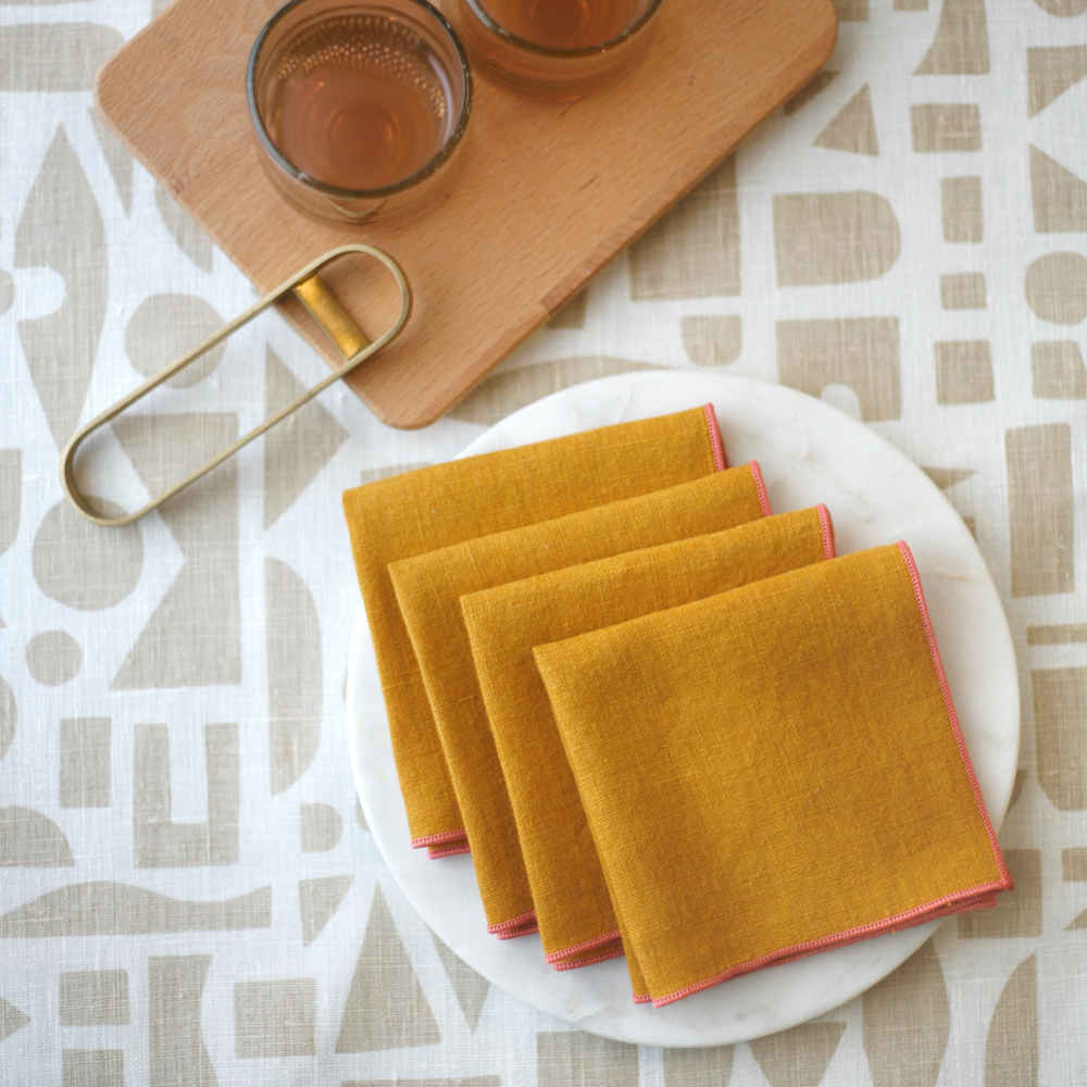 Everyday Linens | Turmeric Cocktail Napkins | Set of 4