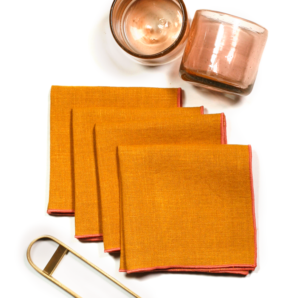 Everyday Linens | Turmeric Cocktail Napkins | Set of 4