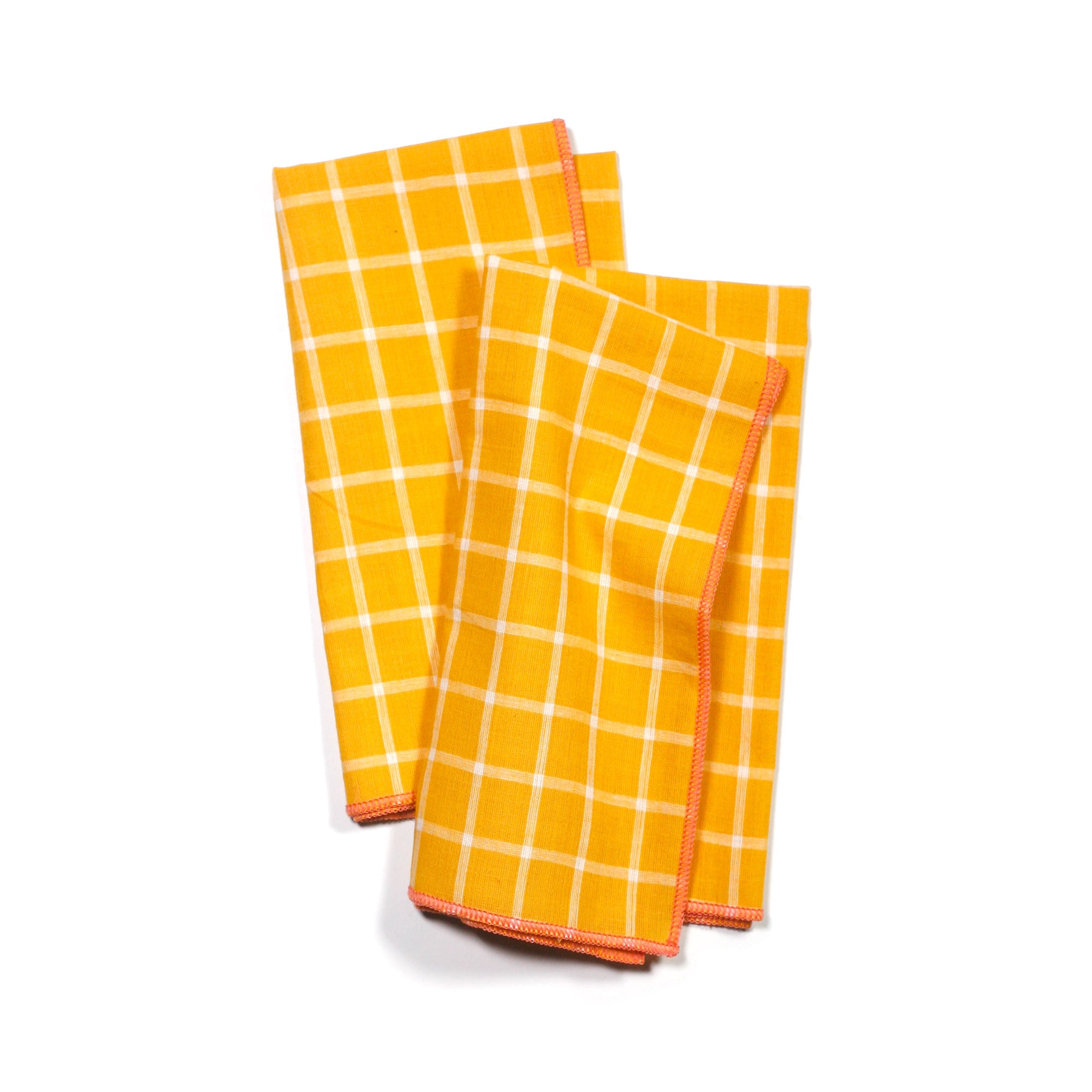 Tepache Yellow Windowpane Cloth Dinner Napkins, Set of Willow Ship