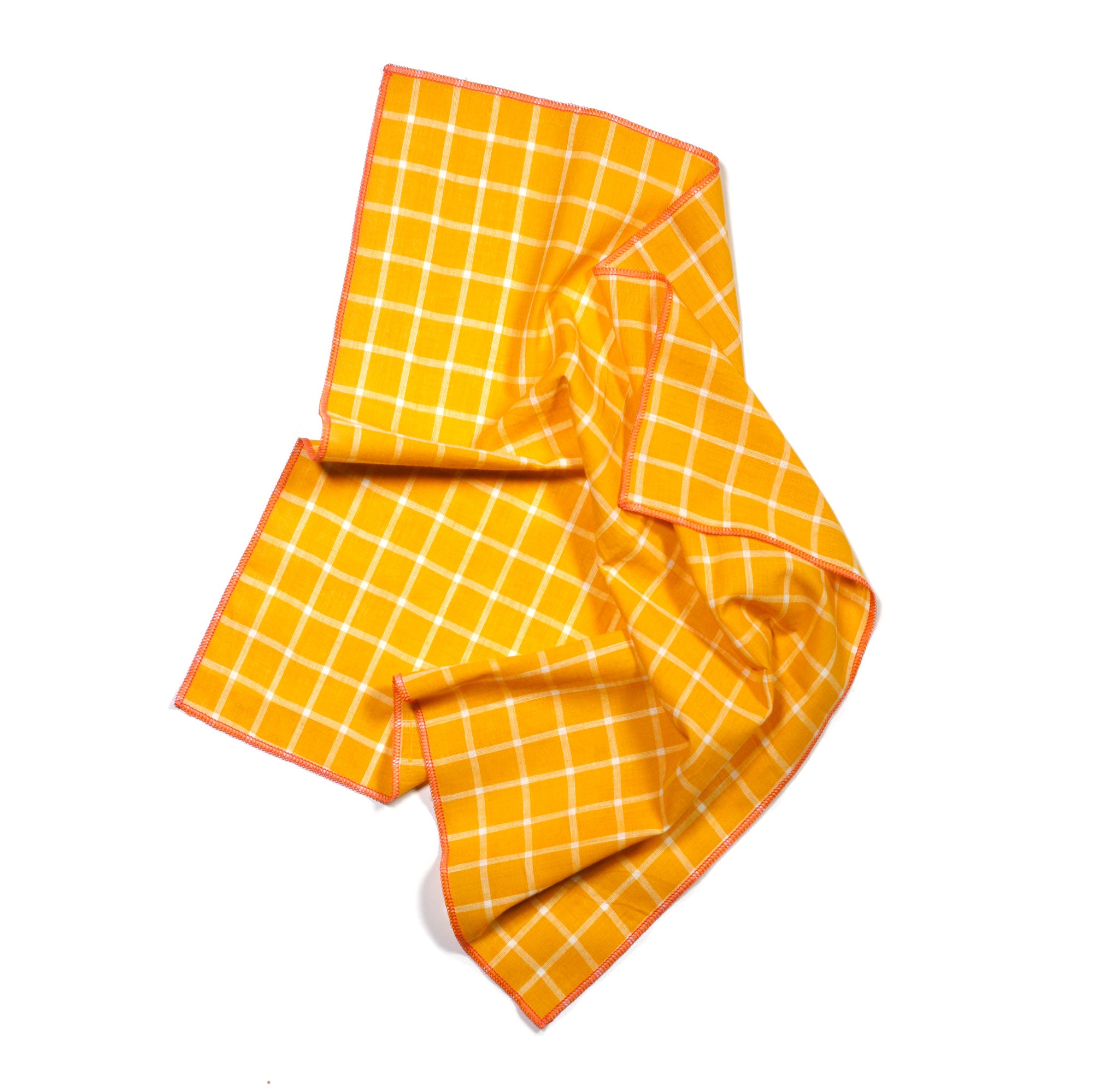 Tepache Yellow Windowpane Cloth Dinner Napkins, Set of 2