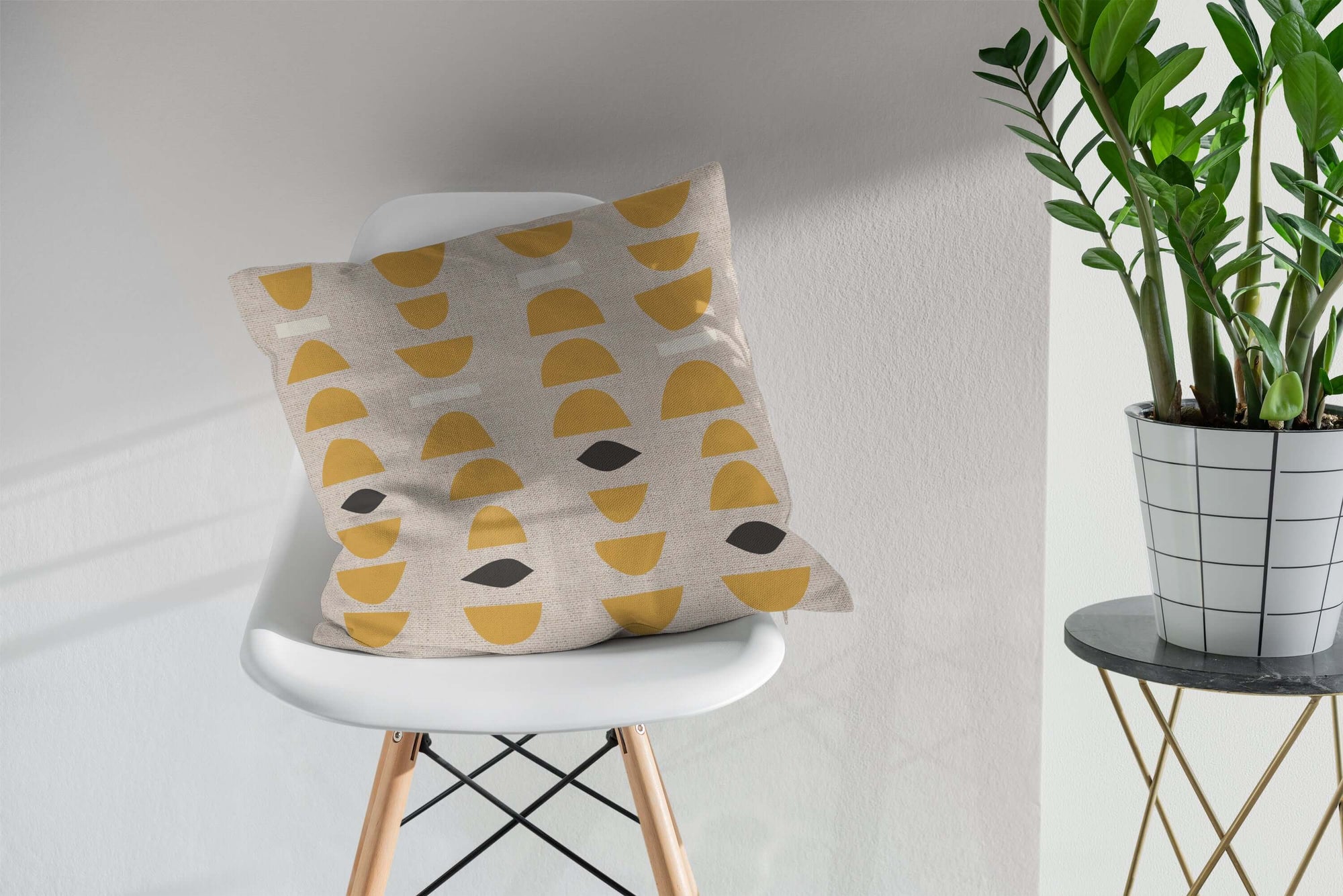 NEW Stacks Print 100% Linen Square Pillow