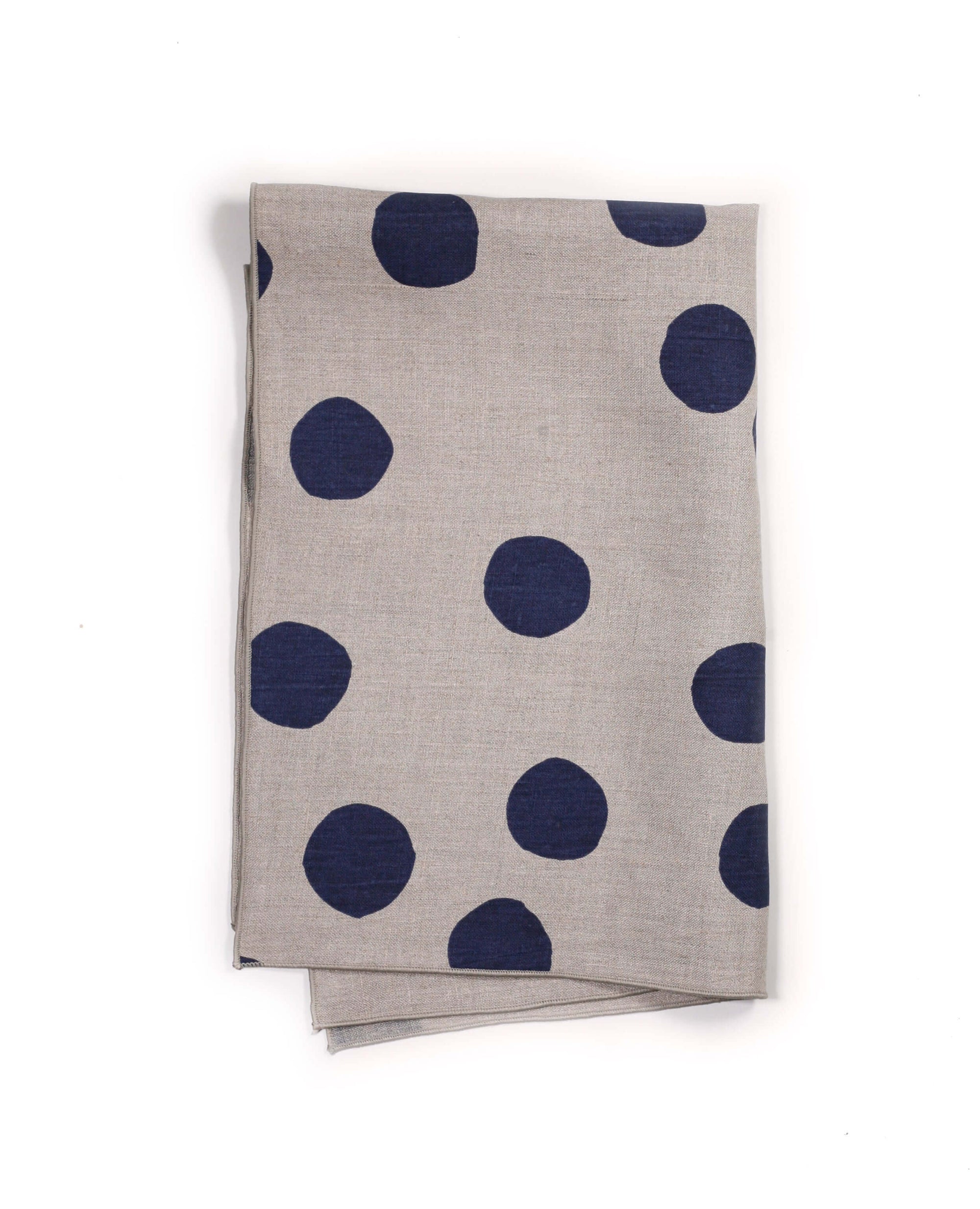 'Scatter' Hand-Printed 100% Linen Tea Towel in Indigo colorway