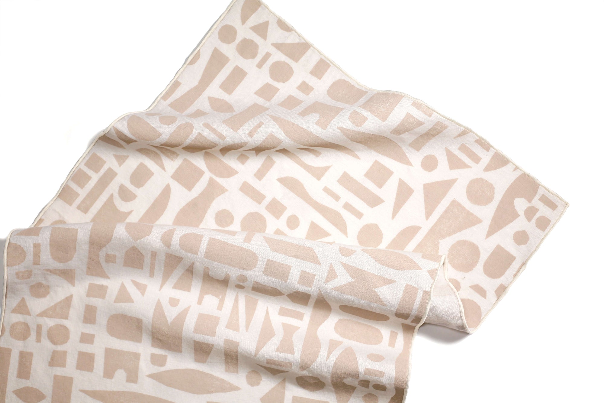 'Mixta' 100% Linen Tea Towel in Sand colorway