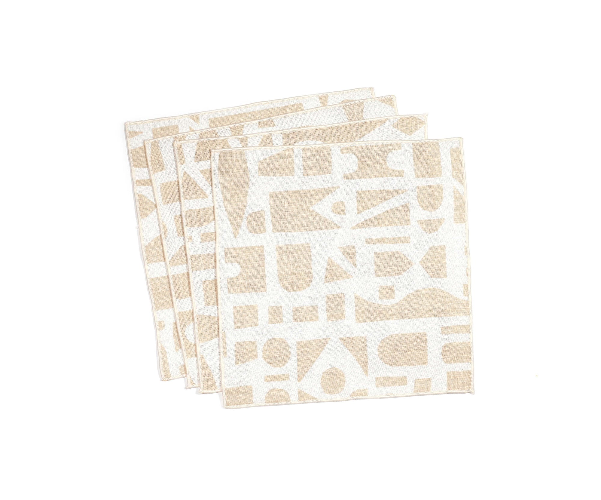 'Mixta' Cocktail Napkin Set in Sand - Set of 4