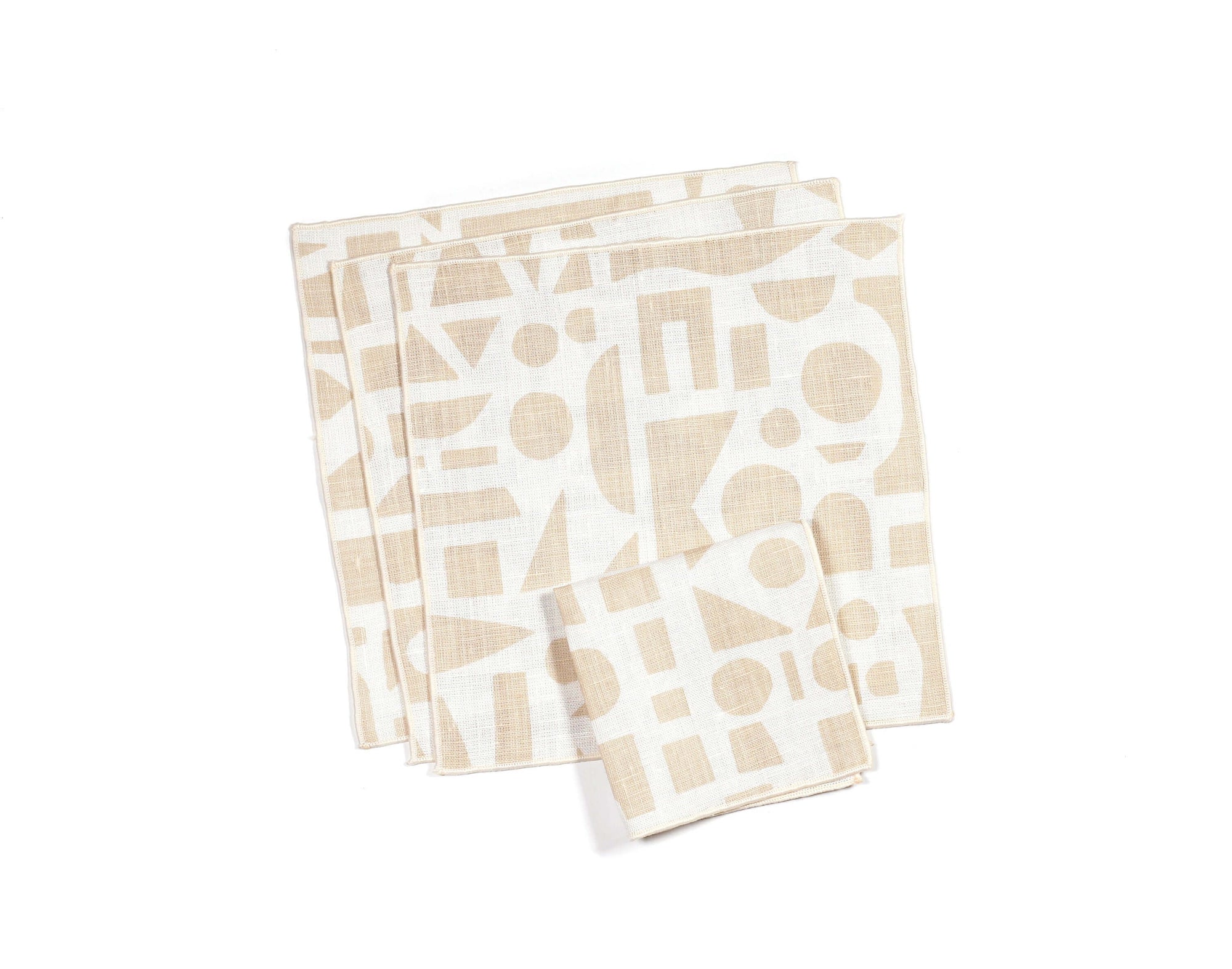 'Mixta' Cocktail Napkin Set in Sand - Set of 4