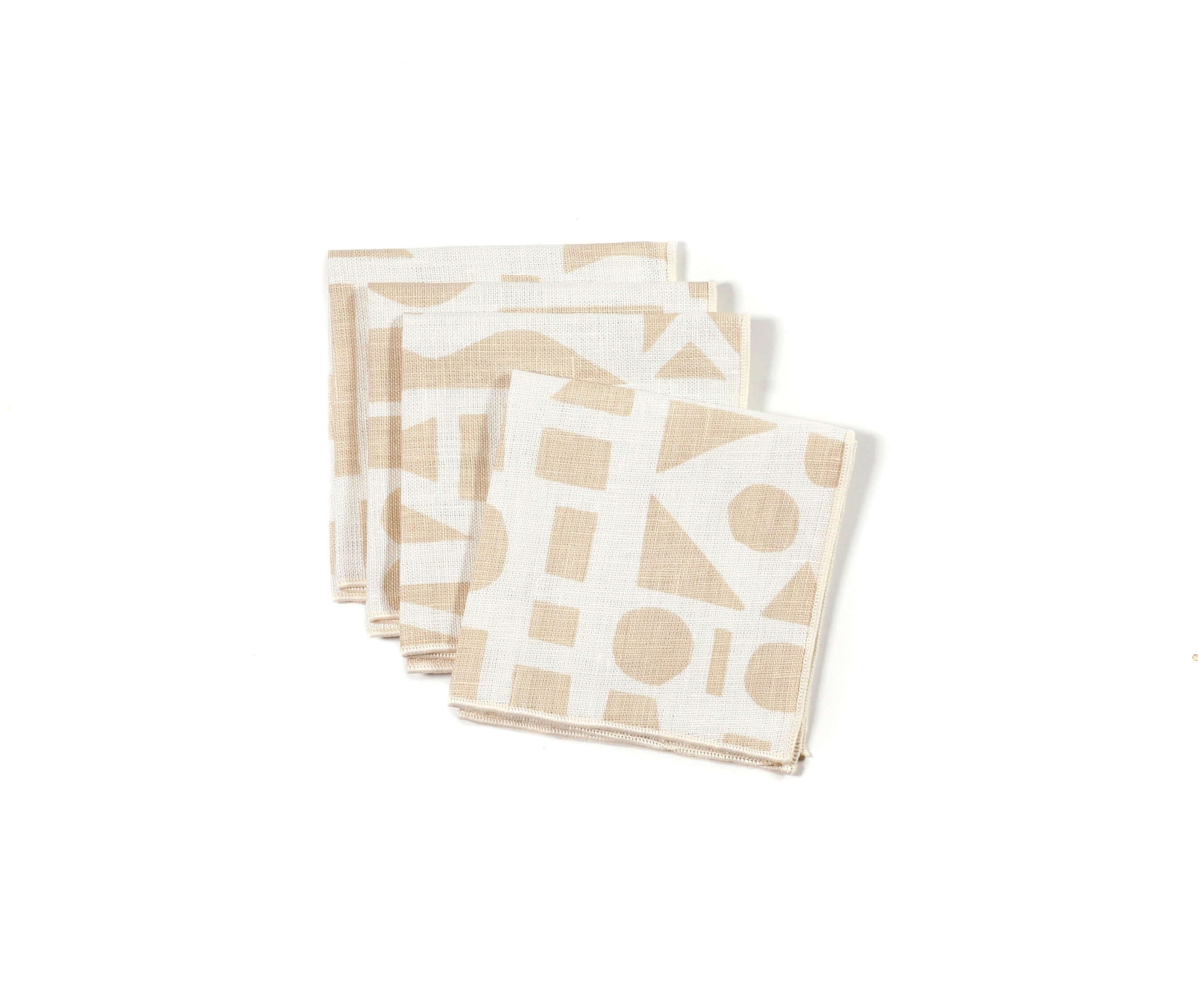 'Mixta' Cocktail Napkin Set in Sand - Set of 4