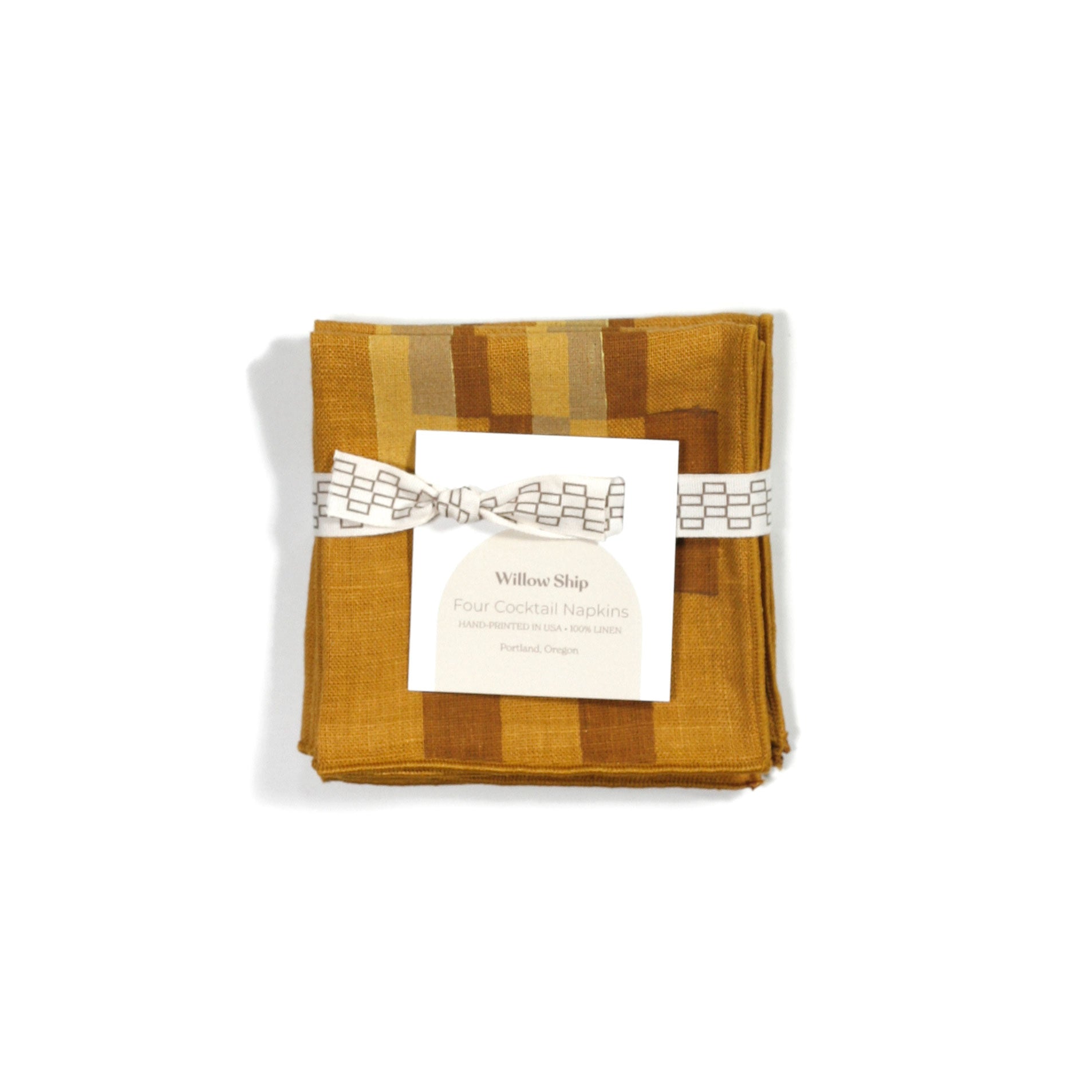 'Windows' Cocktail Napkins in Sunshine - Set of 4