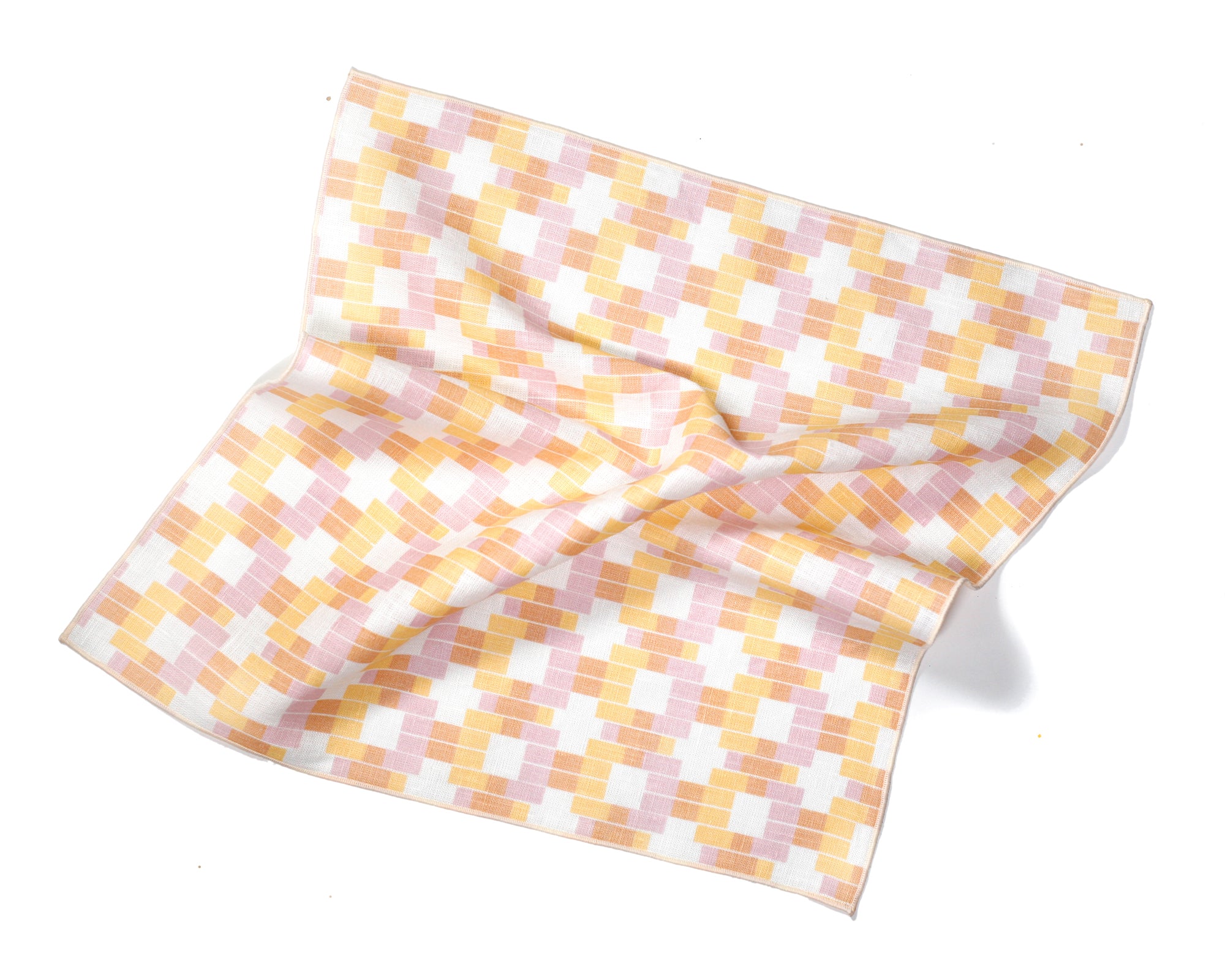 NEW Lattice Print - 100% Linen Dinner Napkins, Set/2