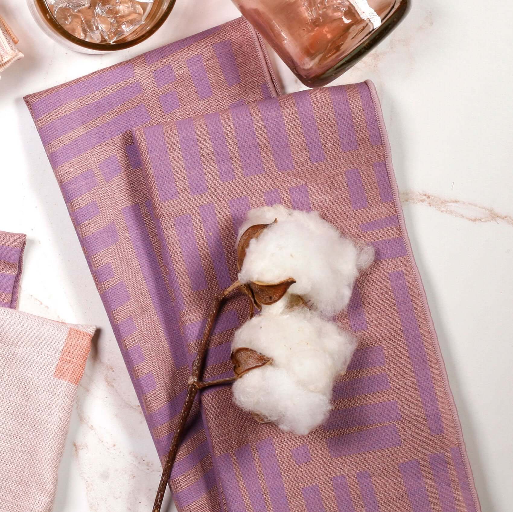 'Maze' Dinner Napkins in Amethyst - Set of 2