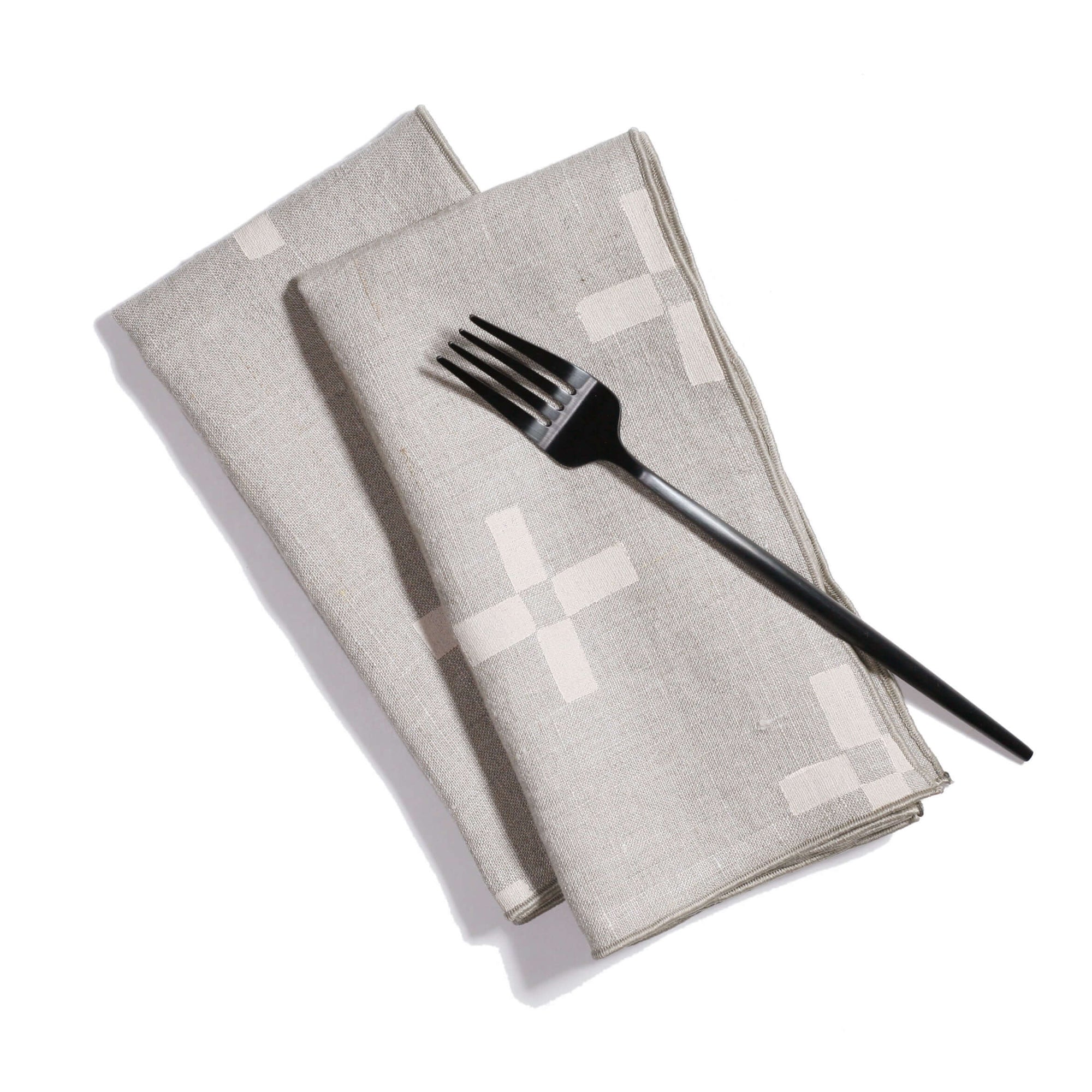 Windows' Hand-Printed 100% Linen Dinner Napkins in Sunshine, Set of 2