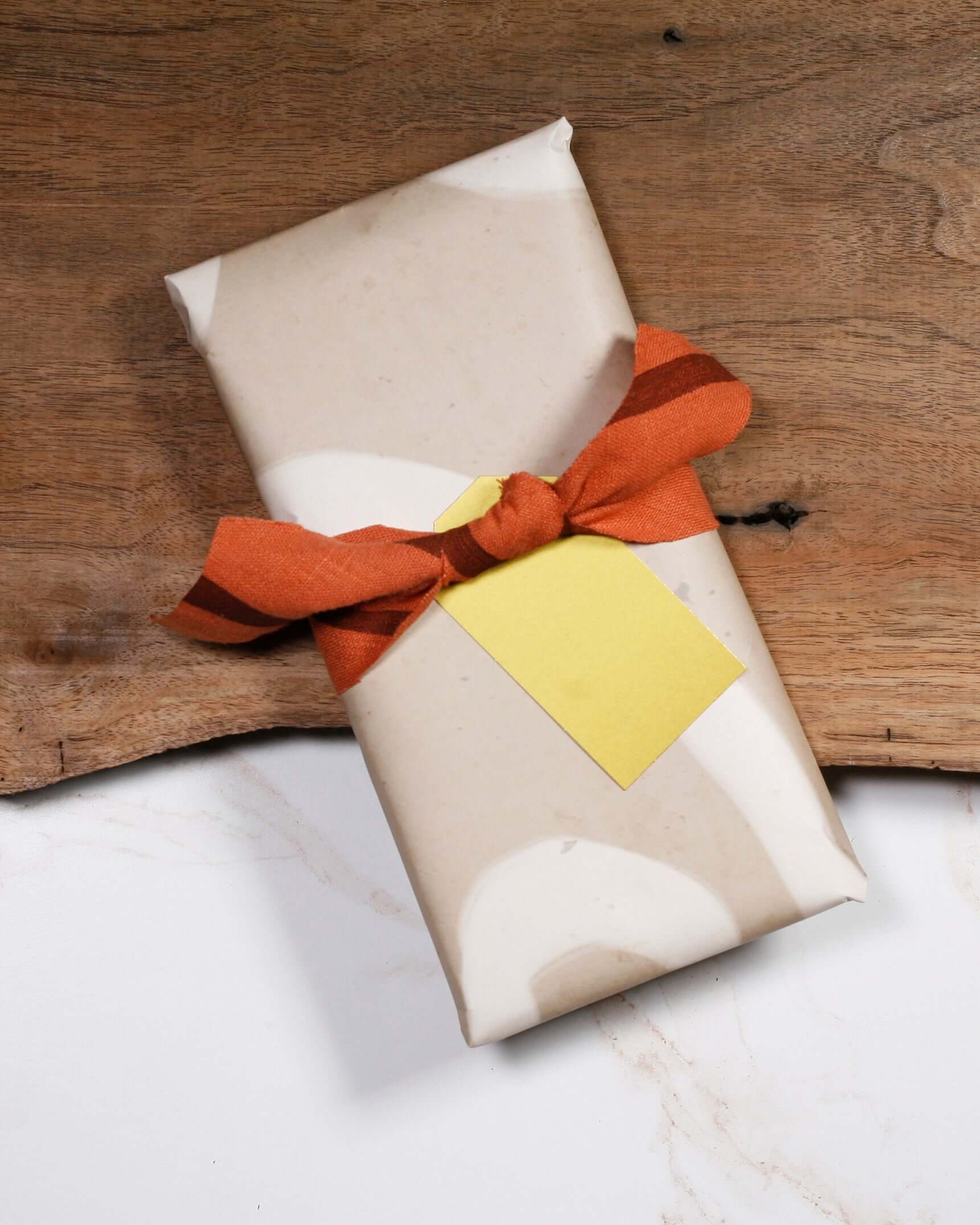 Add-on: Gift Wrap with Hand-printed Fabric Accent