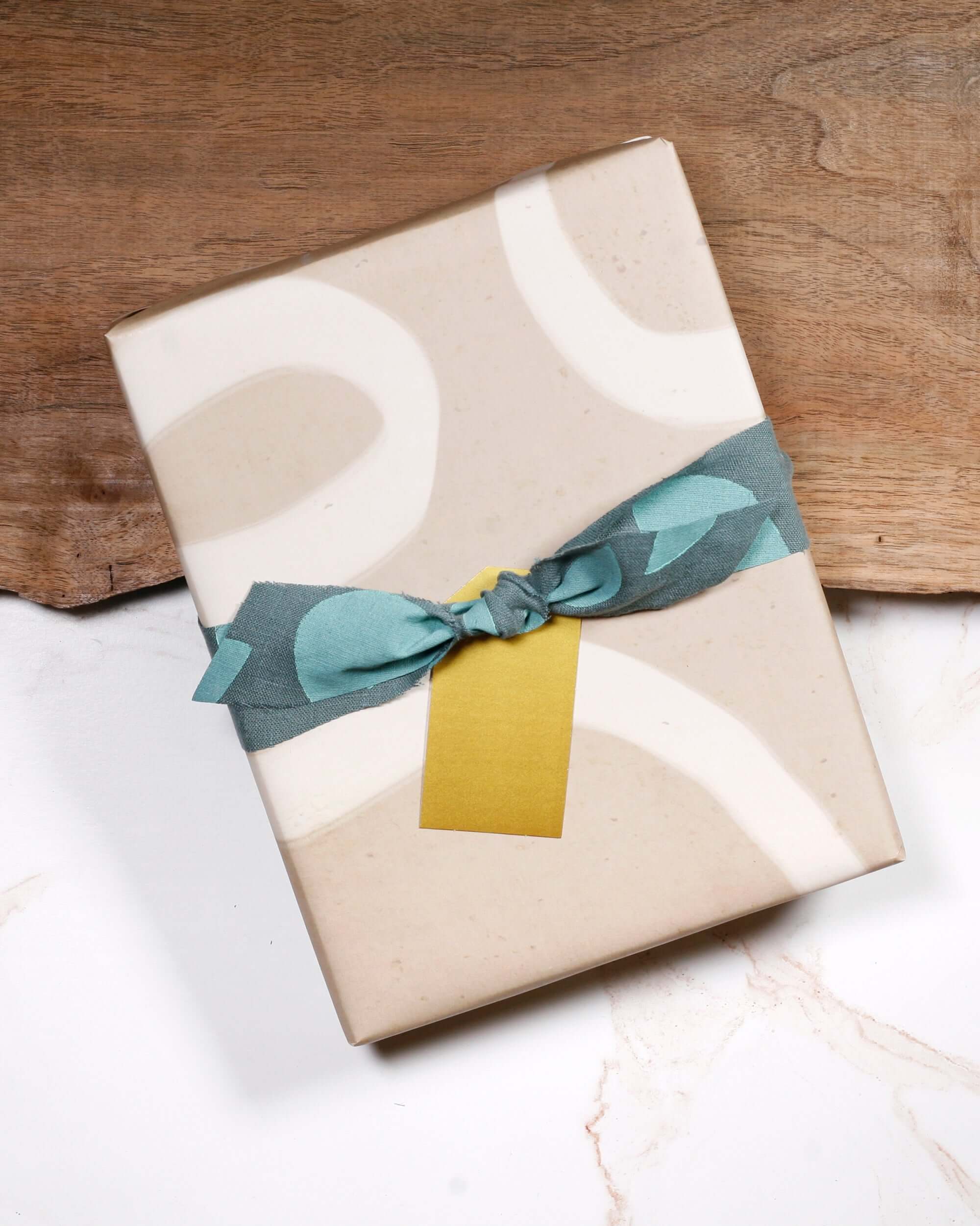 Add-on: Gift Wrap with Hand-printed Fabric Accent