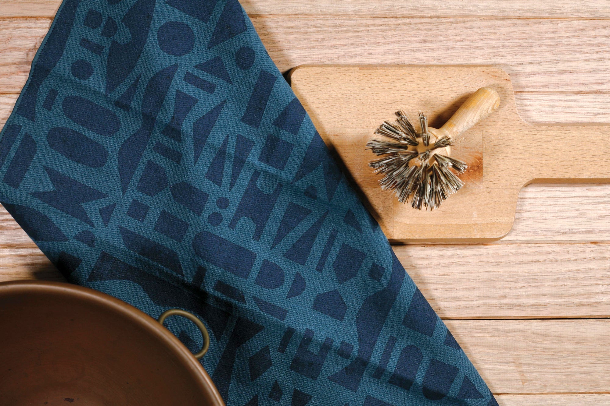 Bundle: Two 'Mixta' Hand-Printed Tea Towels