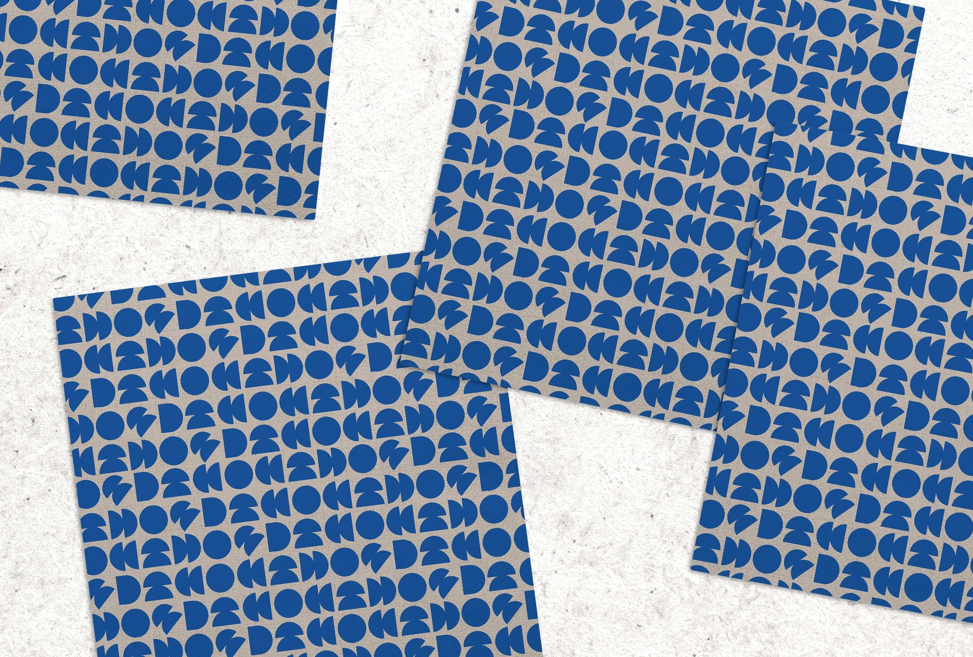 New Circle Study print - 100% Linen Cocktail Napkins, Set/4