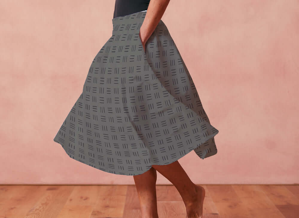 Grid in Charcoal on 100% linen | Medium-Weight Fabric by the Yard