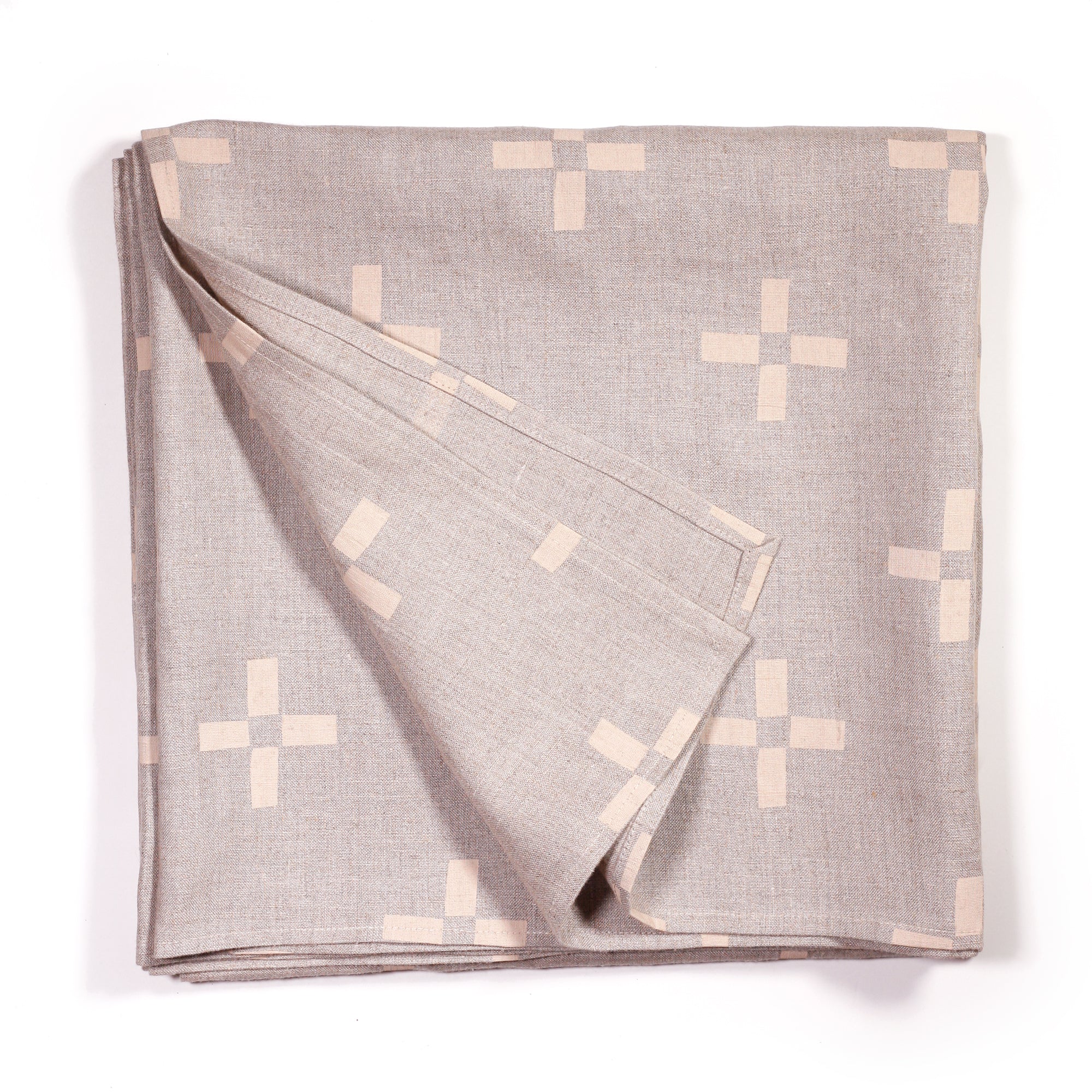 100% Linen Tablecloth - 'Plus 2' in Cream