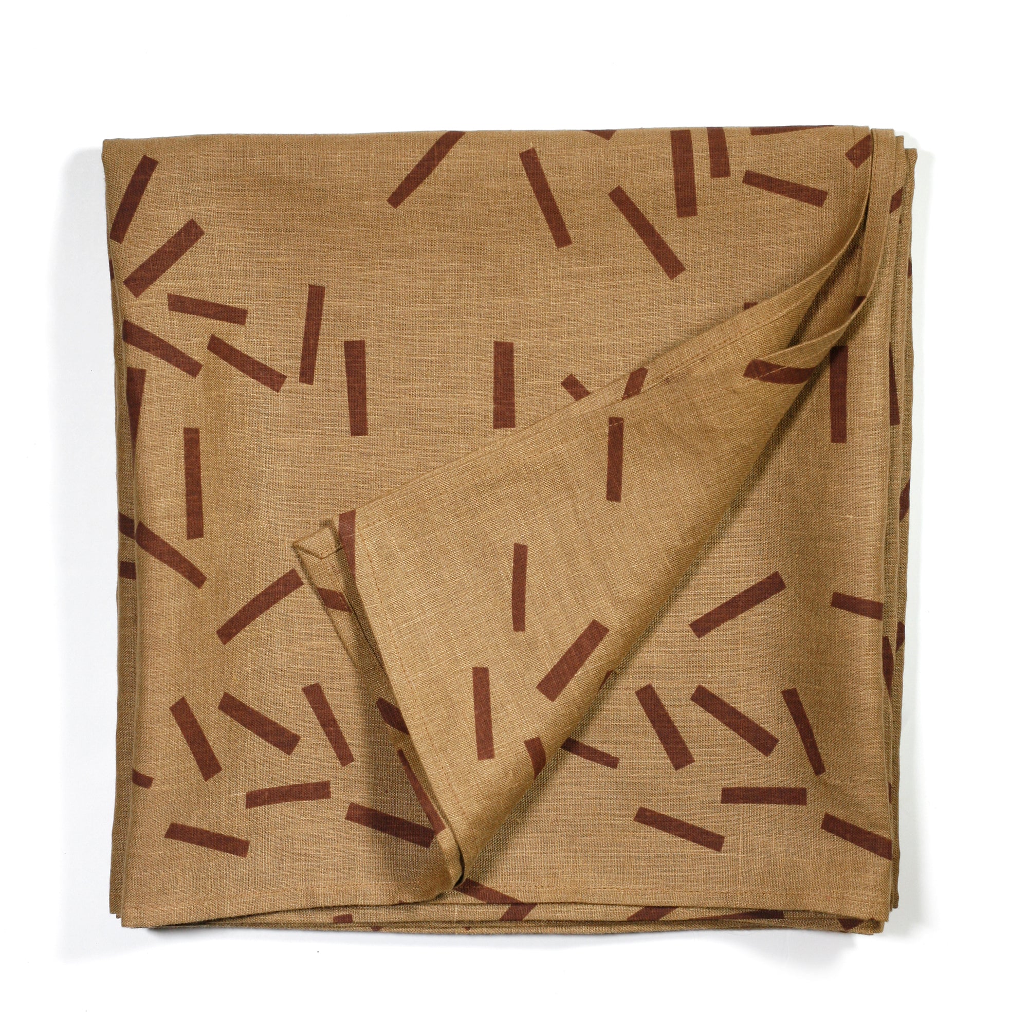 100% Linen Tablecloth - 'Toss' in Ginger