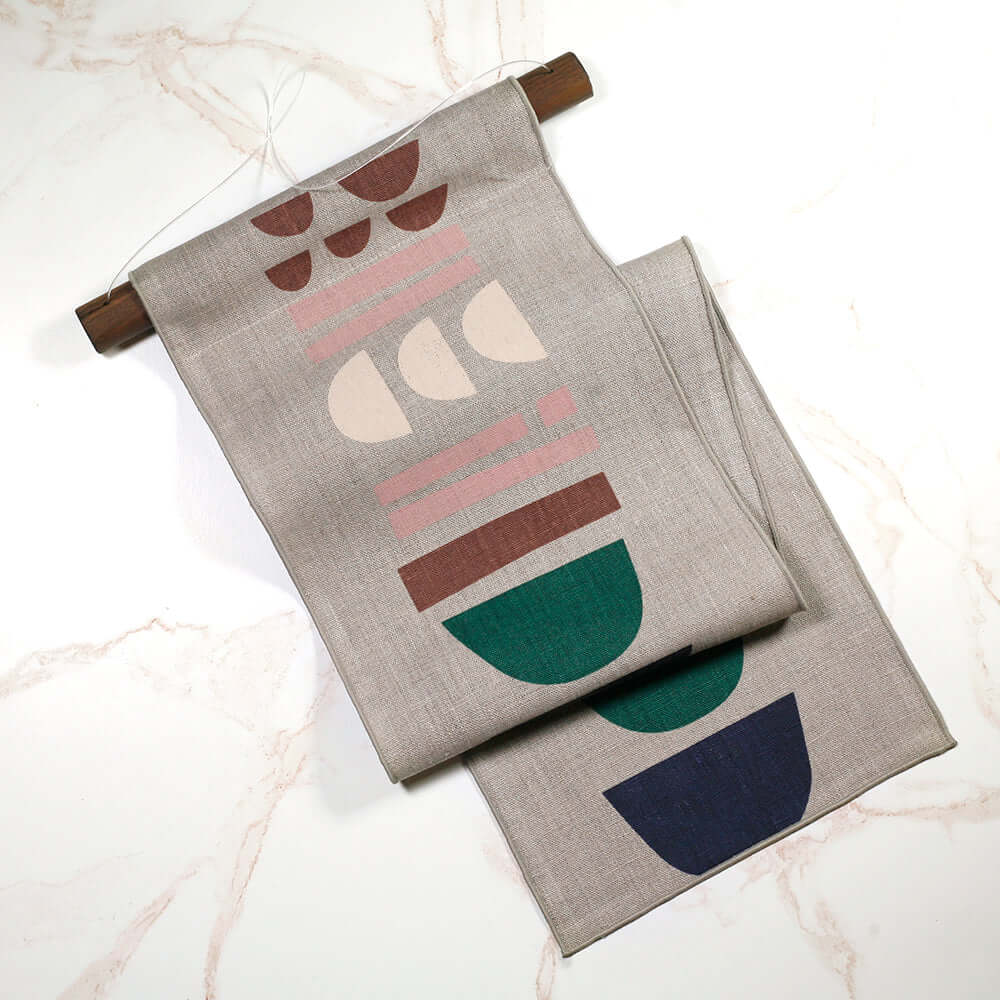 'Totem' Hand-printed Linen Wall Hanging