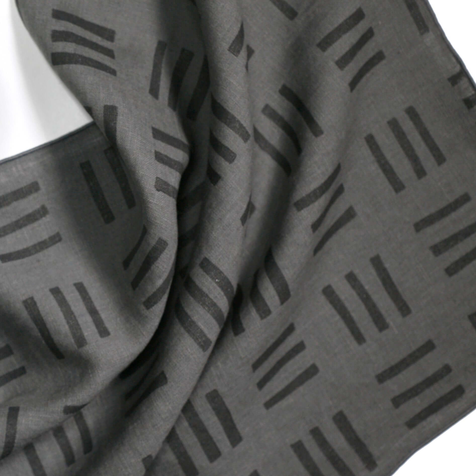 Grid in Charcoal on 100% linen | Medium-Weight Fabric by the Yard