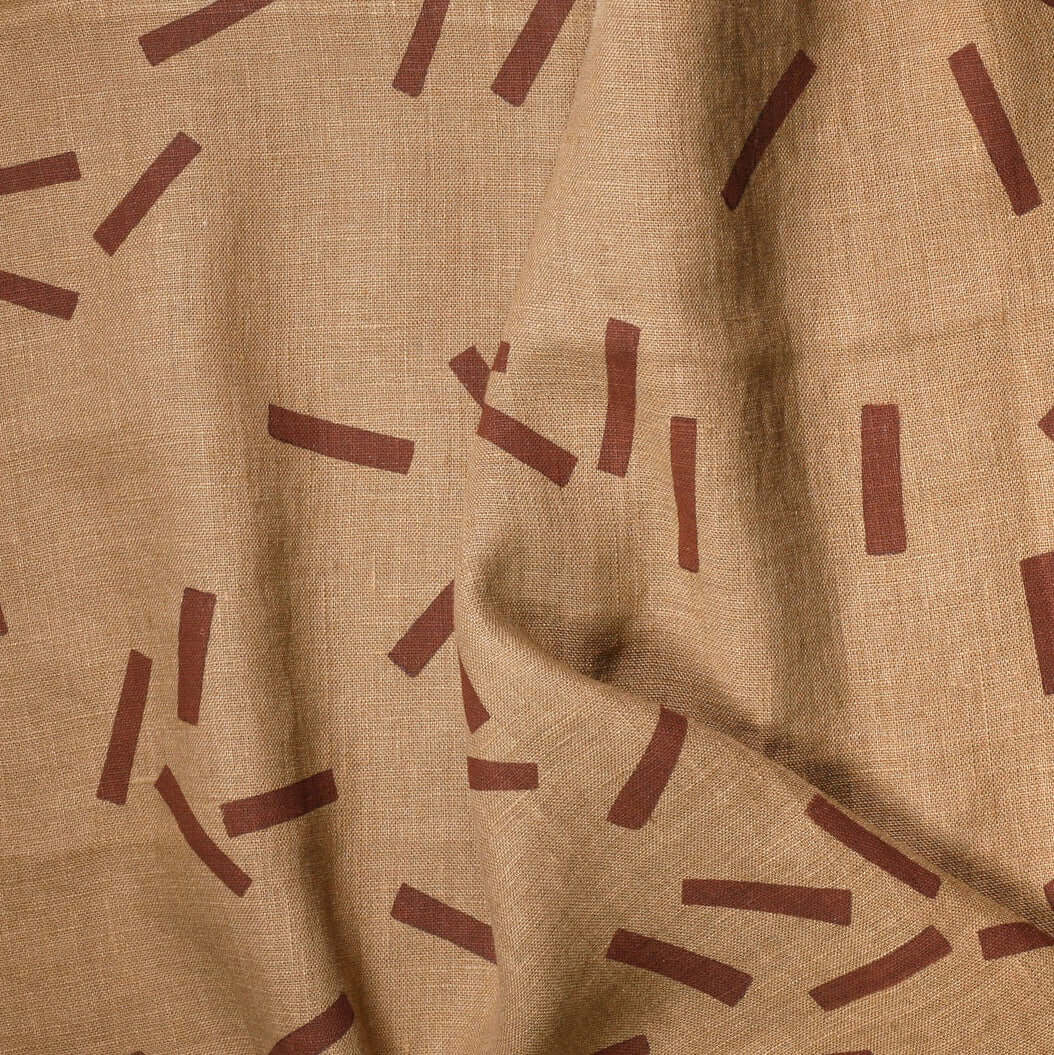 Toss in Ginger - 100% linen | Medium-Weight Fabric by the Yard