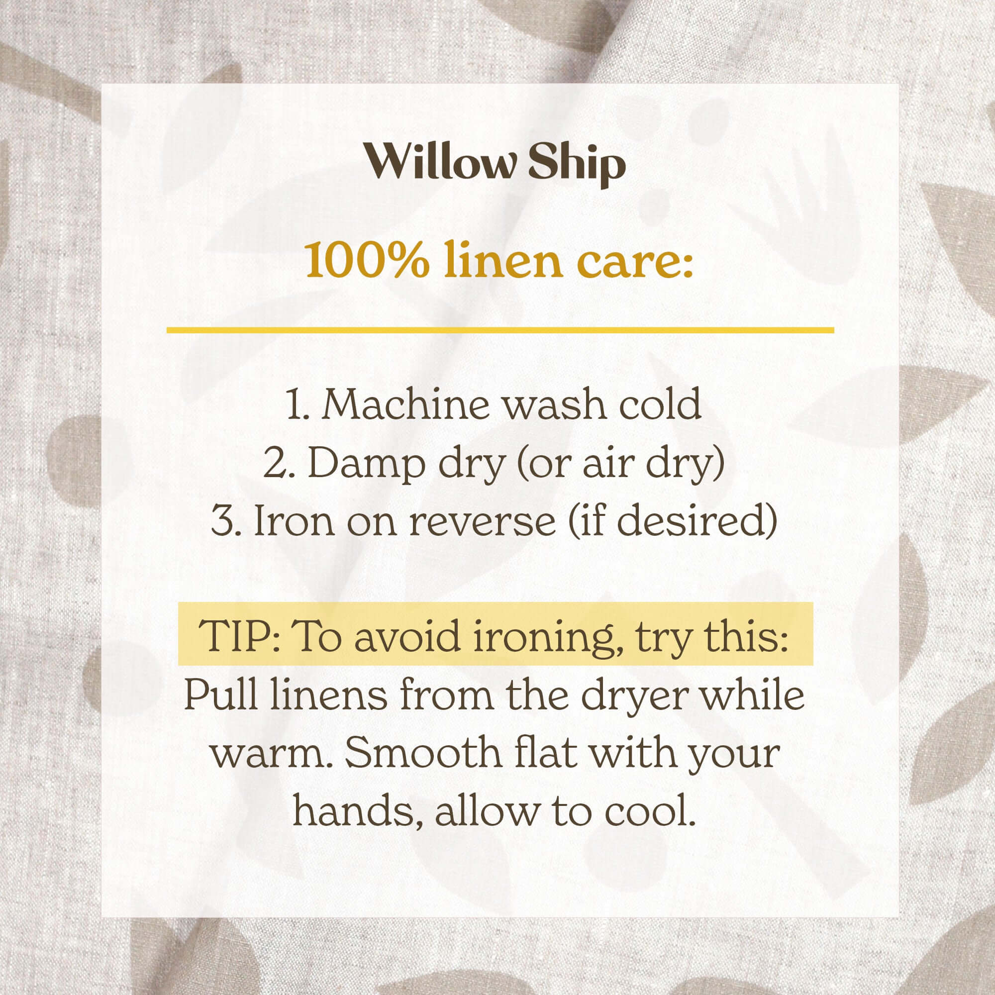 'Decon Floral' 100% Linen Tea Towel in Seaglass