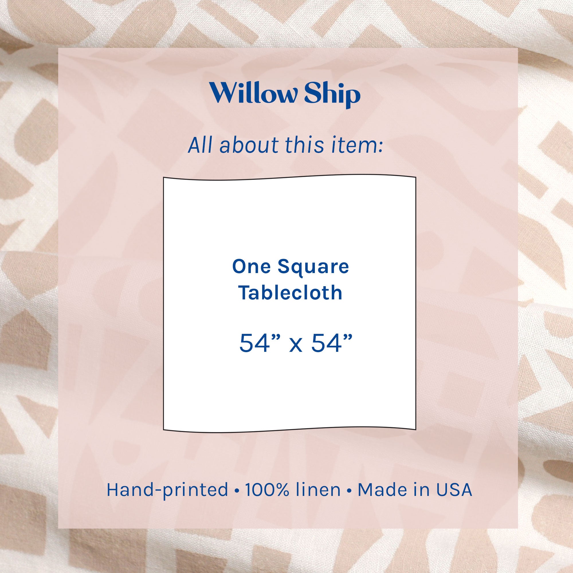 100% Linen Tablecloth - 'Mixta' in Sand