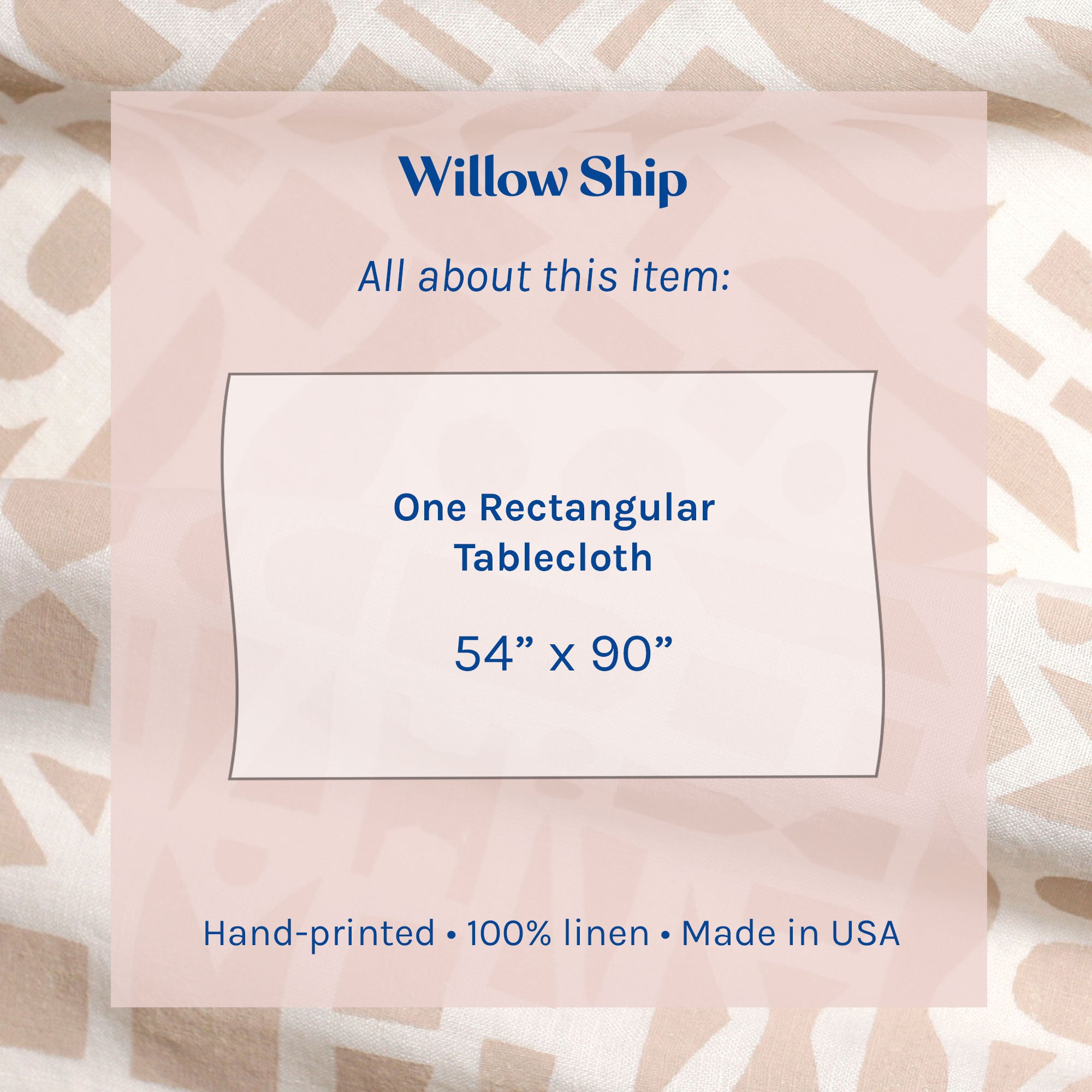 100% Linen Tablecloth - 'Mixta' in Sand